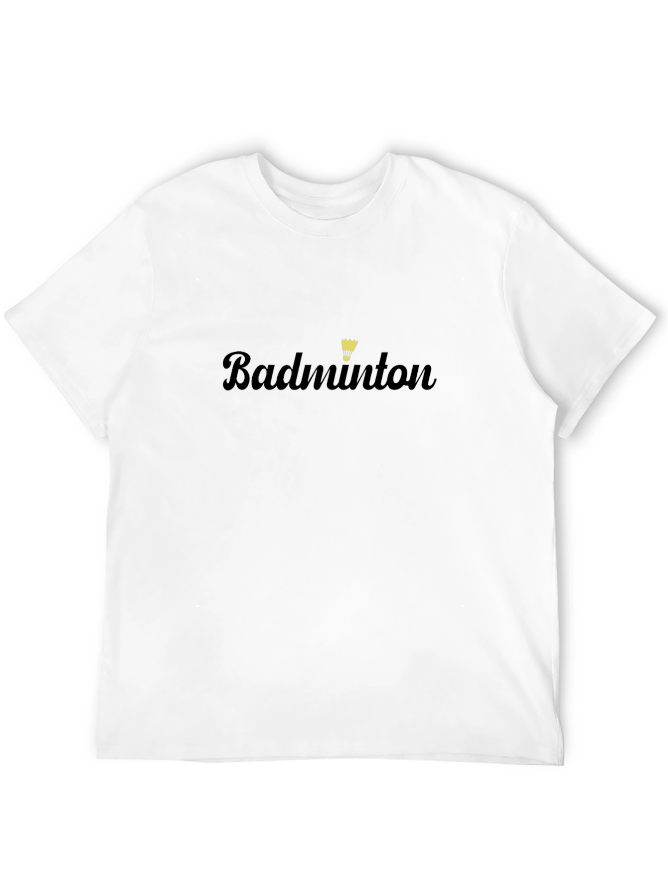 Black Badminton Graphic Tee - Black Cotton Casual T-Shirt view 12