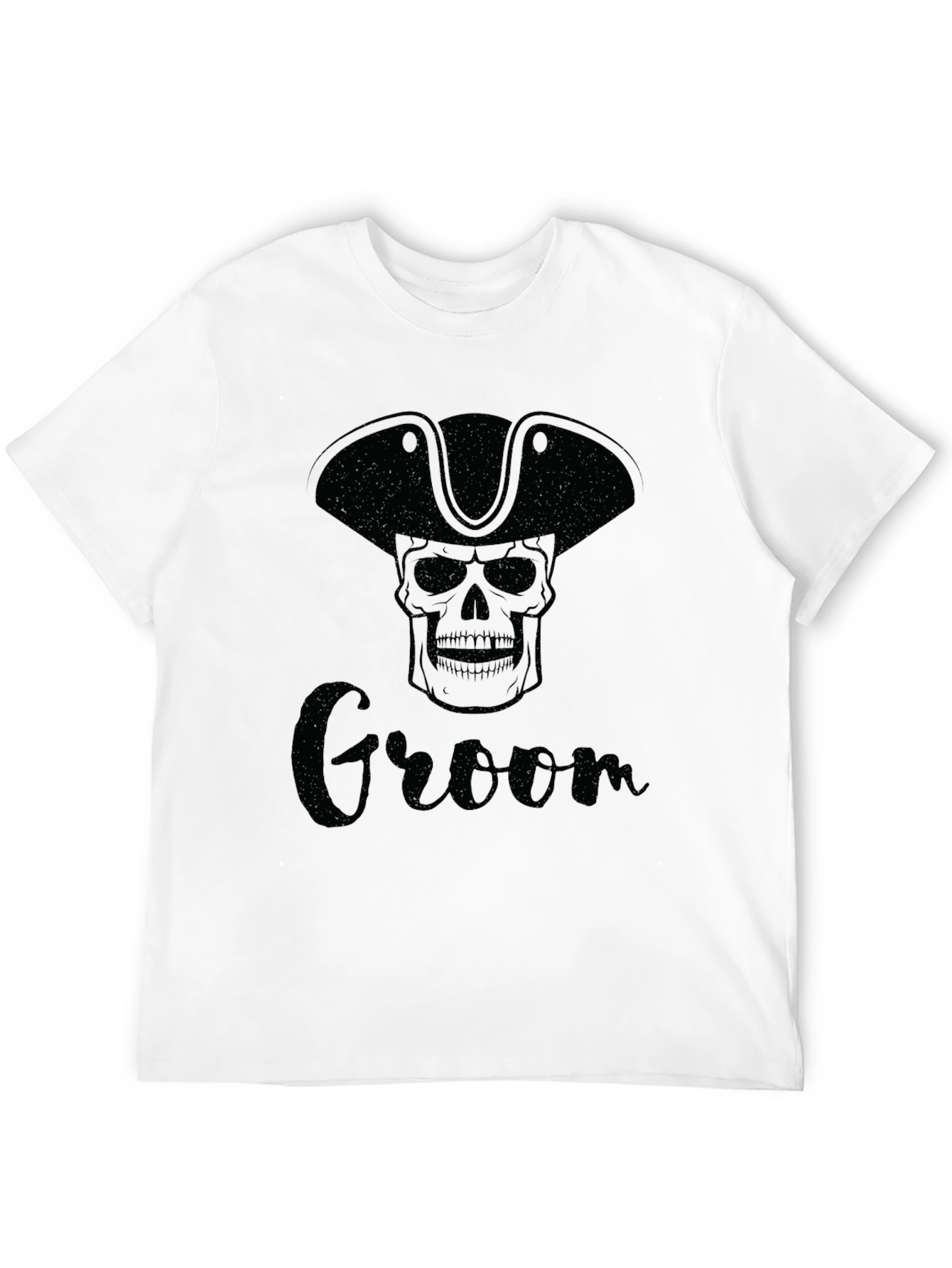 Black Groom Pirate Skull T-Shirt view 12