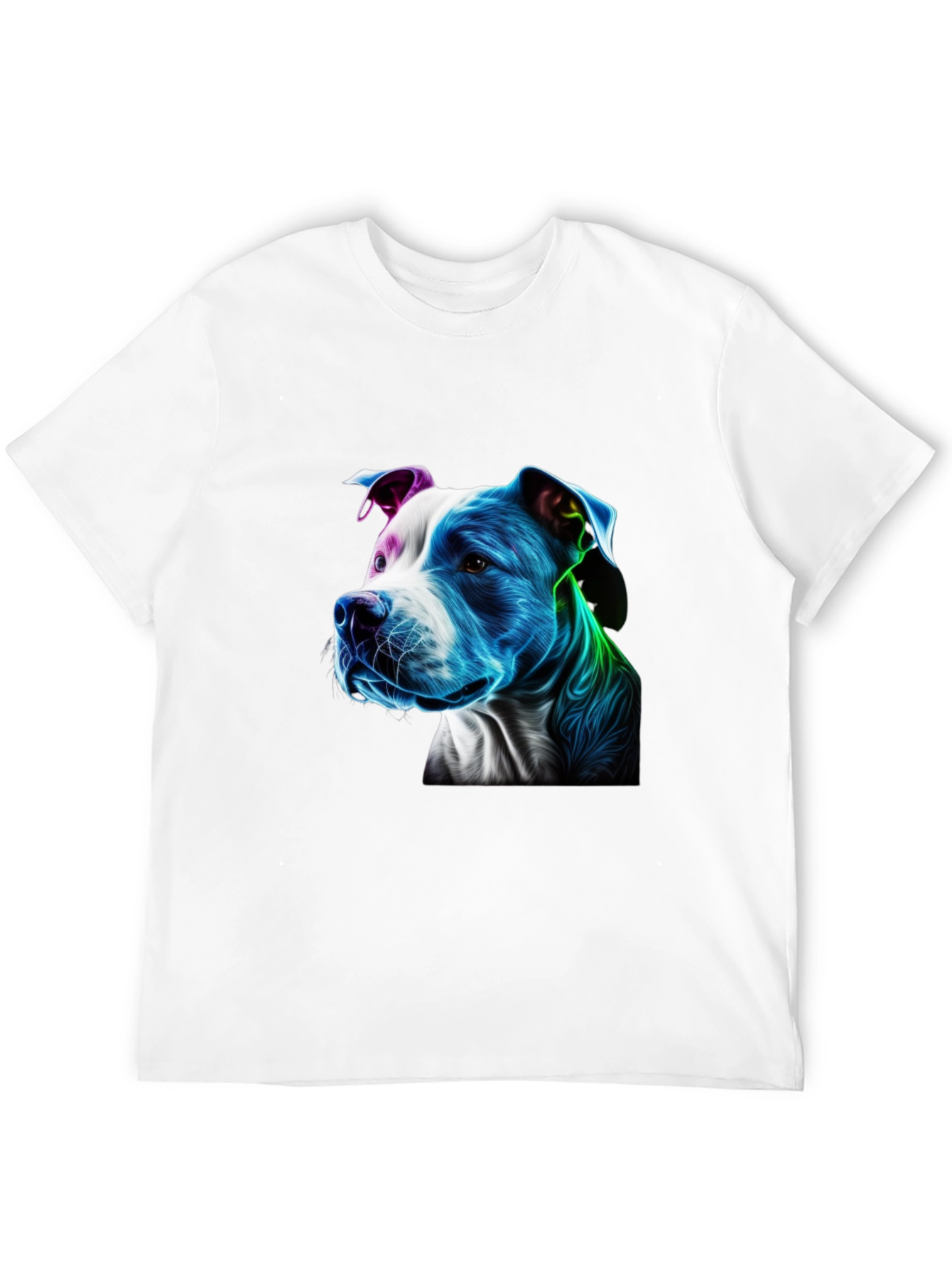 Black Vibrant Pitbull Graphic Black T-Shirt view 12