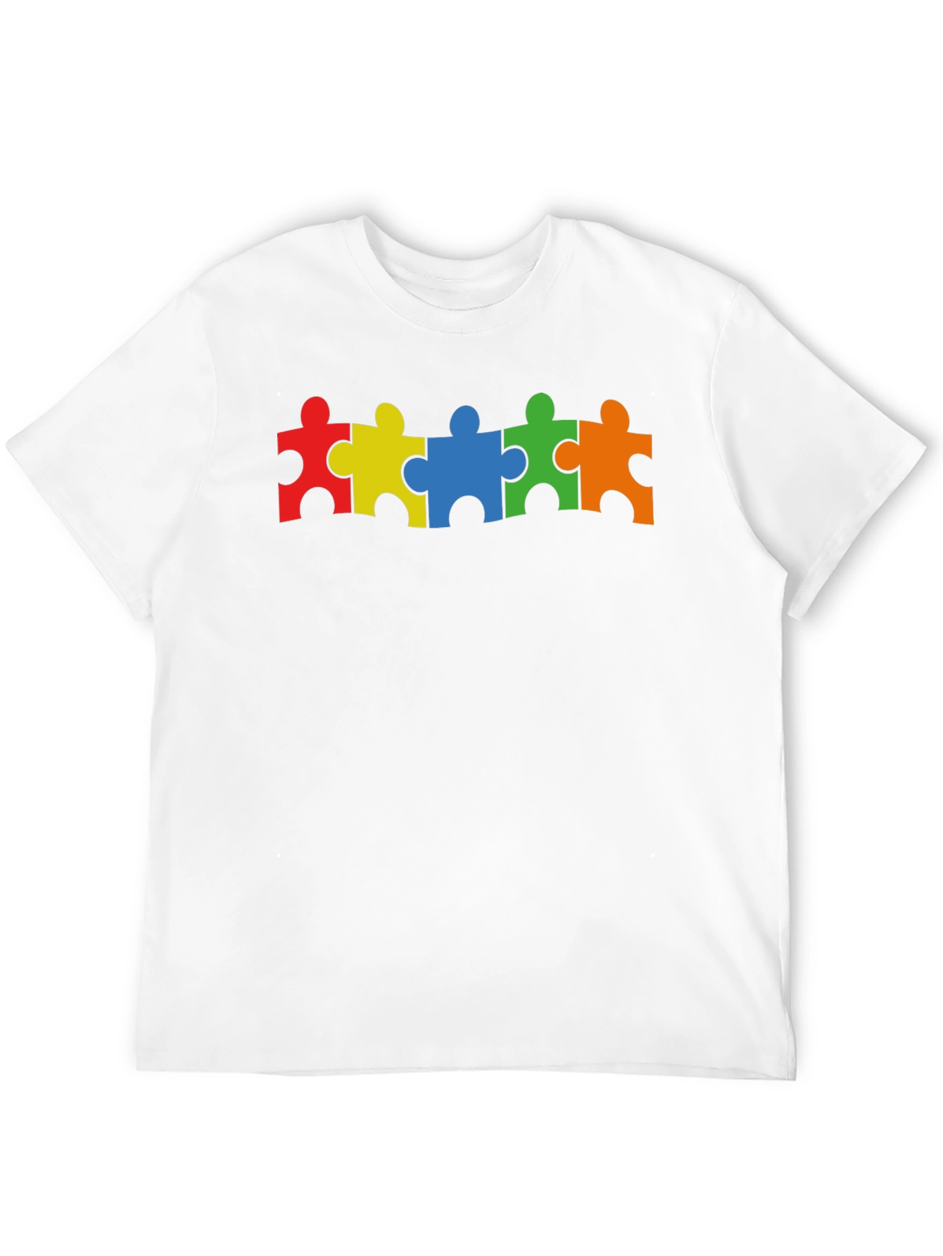 Black Autism Awareness Puzzle Piece T-Shirt view 12