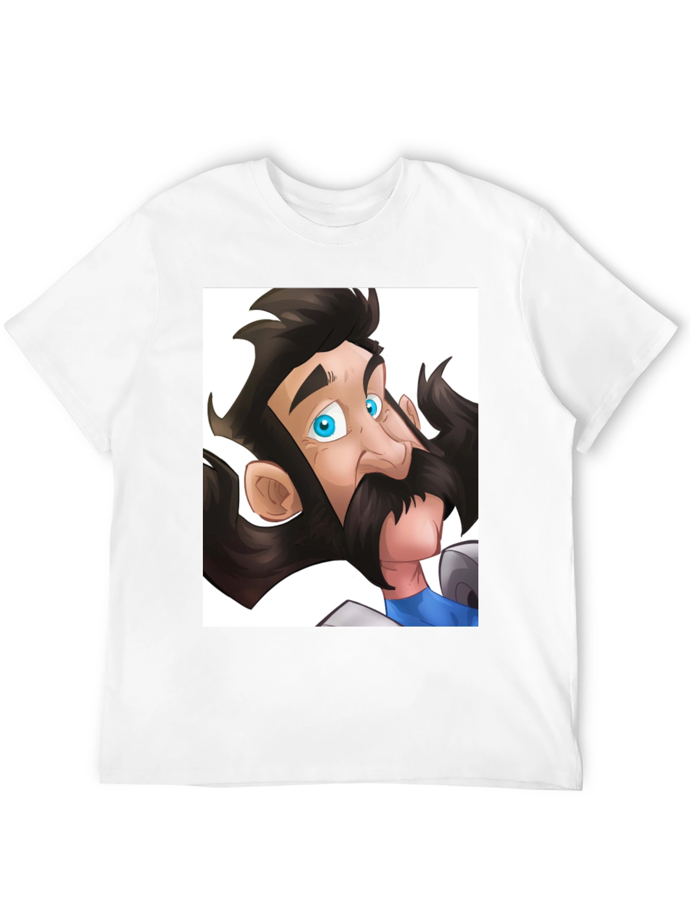 Black Cartoon Knight Graphic Tee - Black Cotton Blend T-Shirt view 12