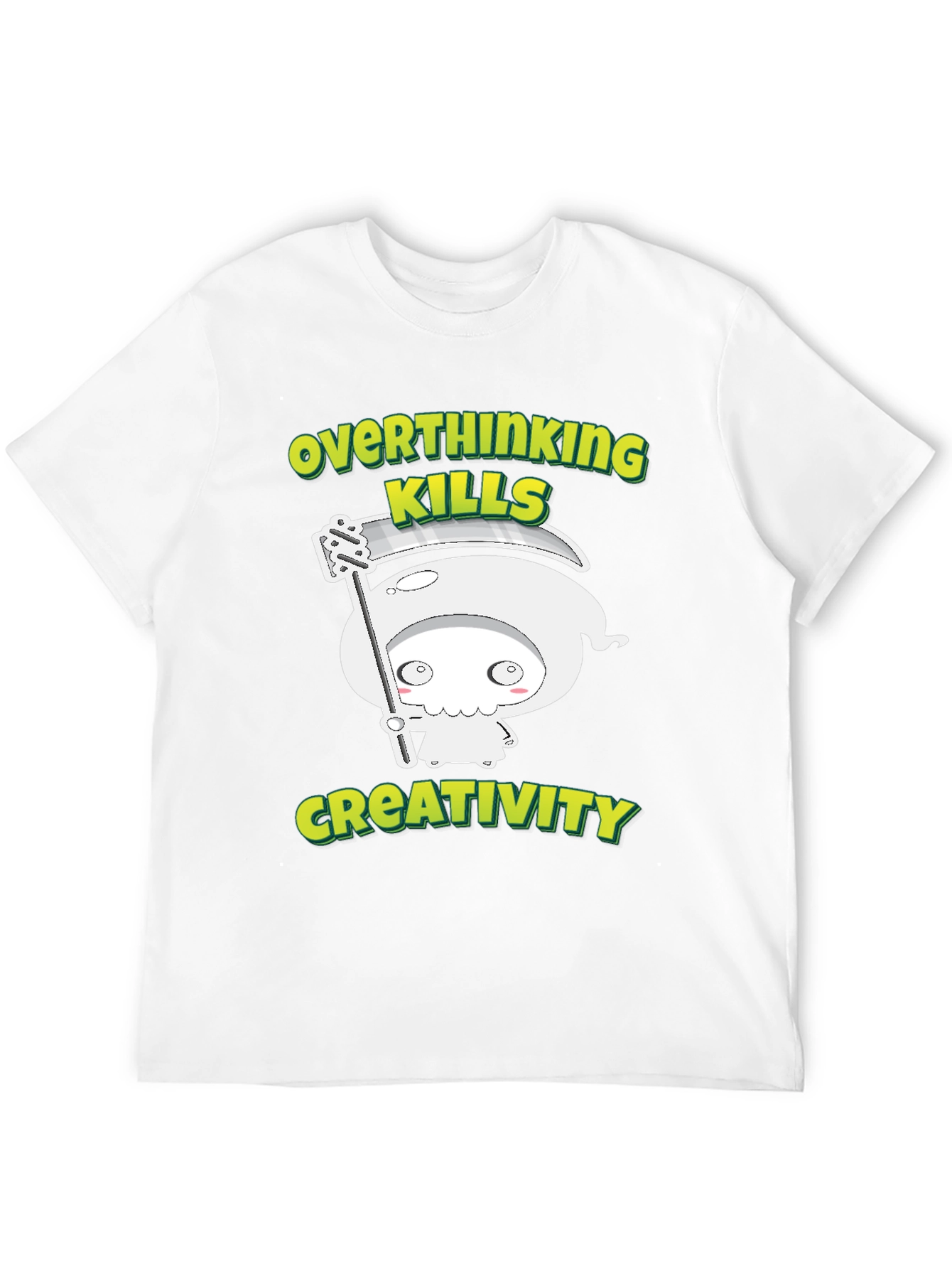 Black Overthinking Kills Creativity Graphic Tee view 12
