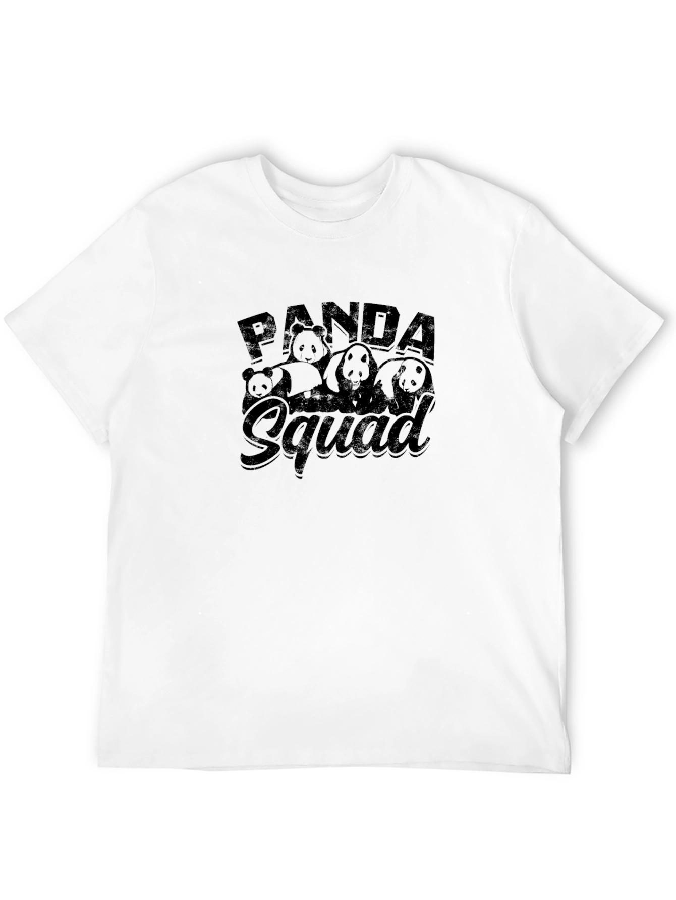 Black Panda Squad Graphic Tee - Black Crew Neck T-Shirt view 12