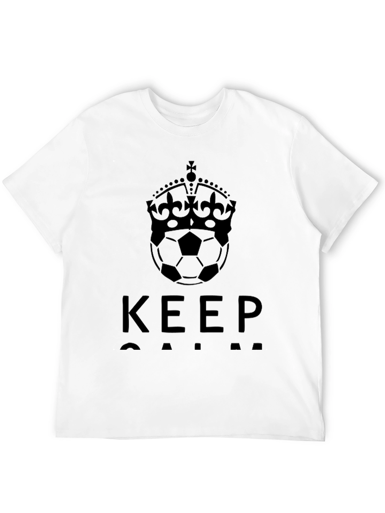 Black Keep Calm Soccer Crown Black T-Shirt view 12