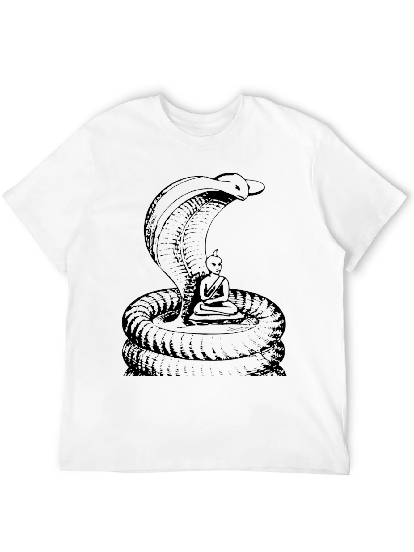 Black Cobra & Buddha Graphic Tee - Cool Black Shirt view 12