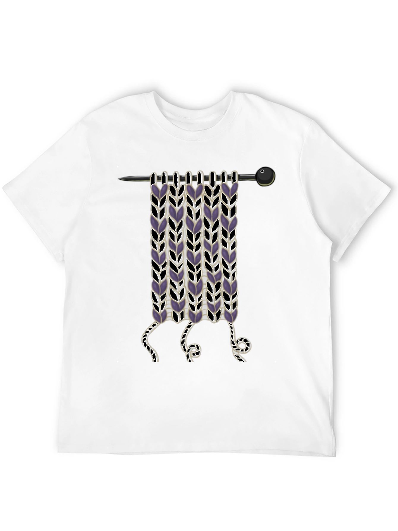 Black Knitting Pattern T-Shirt view 12