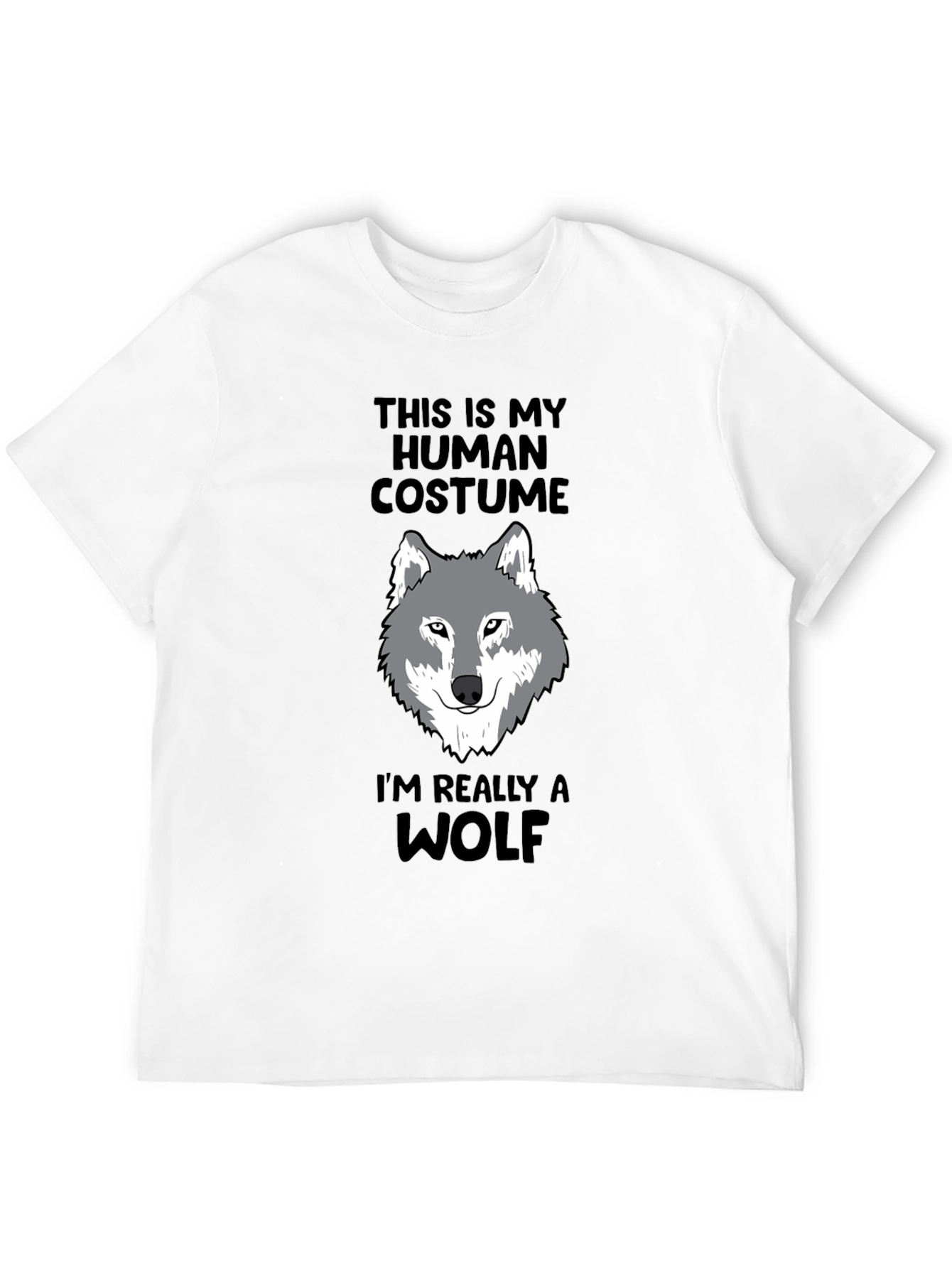 Black Human Costume Funny Wolf T-Shirt view 12