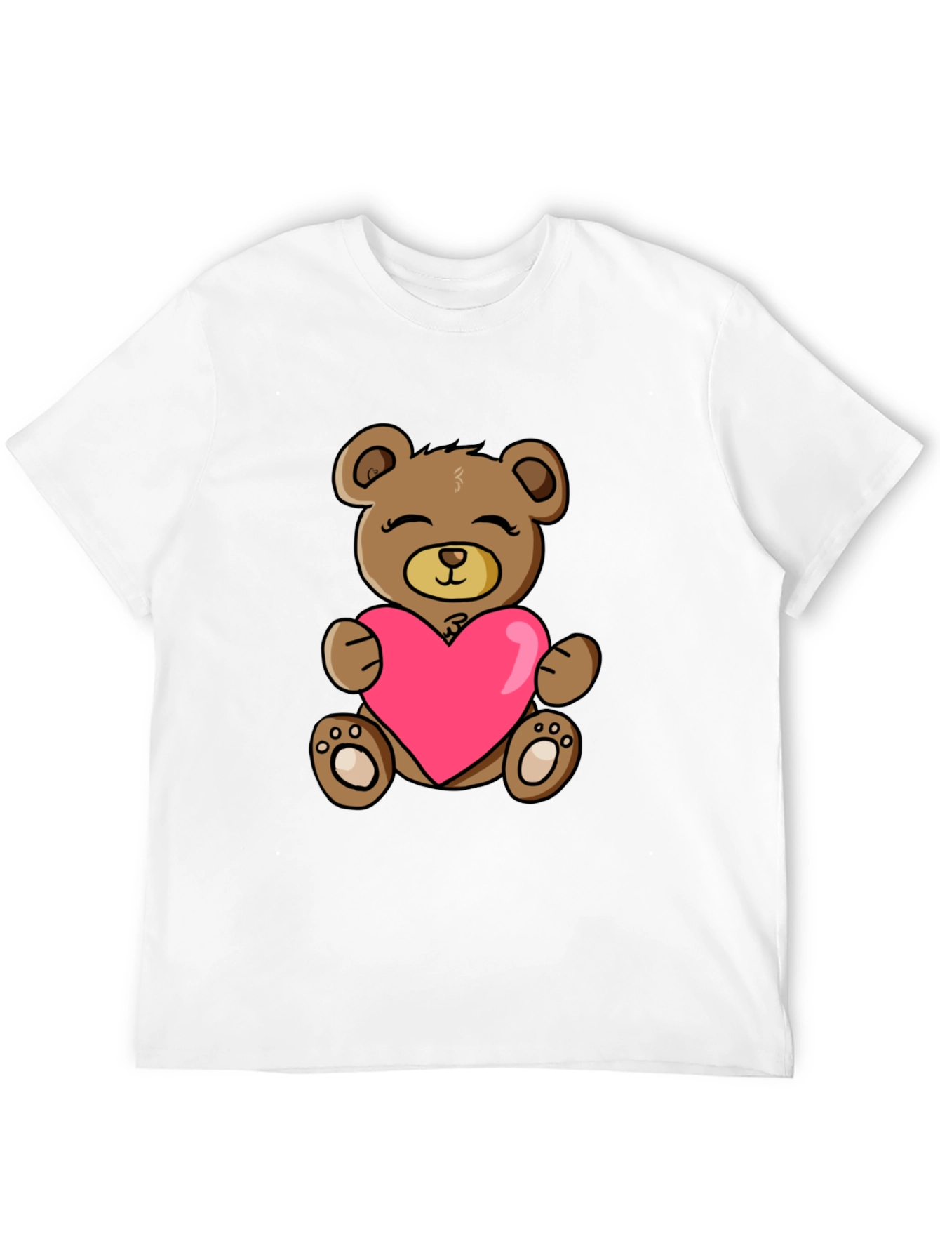 Black Teddy Bear Heart T-Shirt - Cute & Comfy! view 12