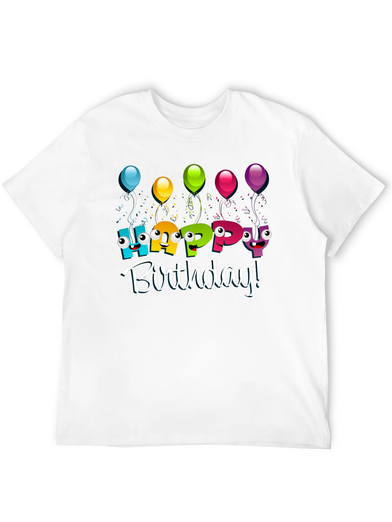 Black Happy Birthday Graphic T-Shirt view 12