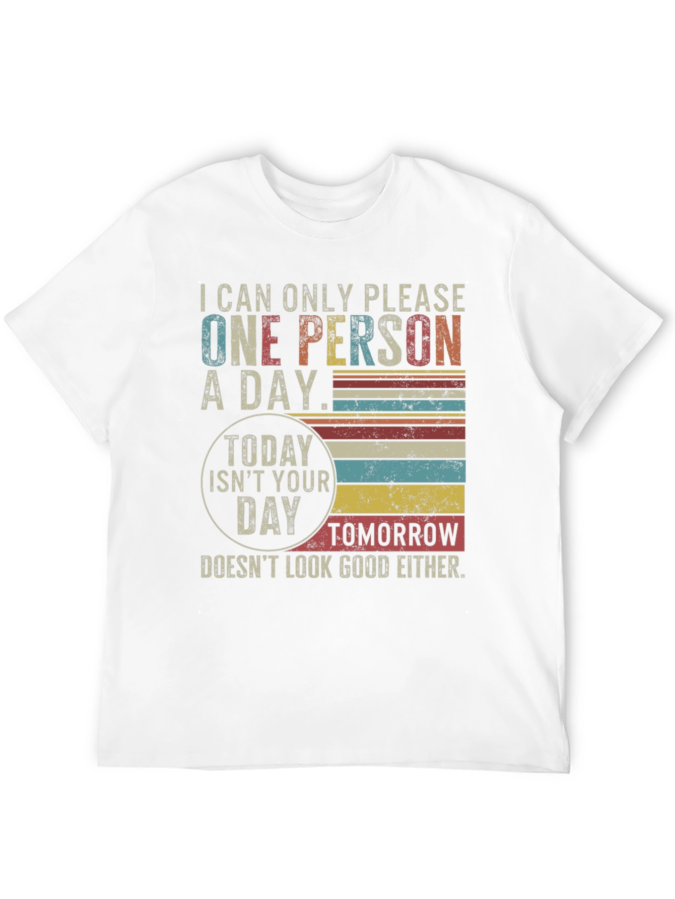 Black Funny "One Person A Day" Graphic T-Shirt view 12