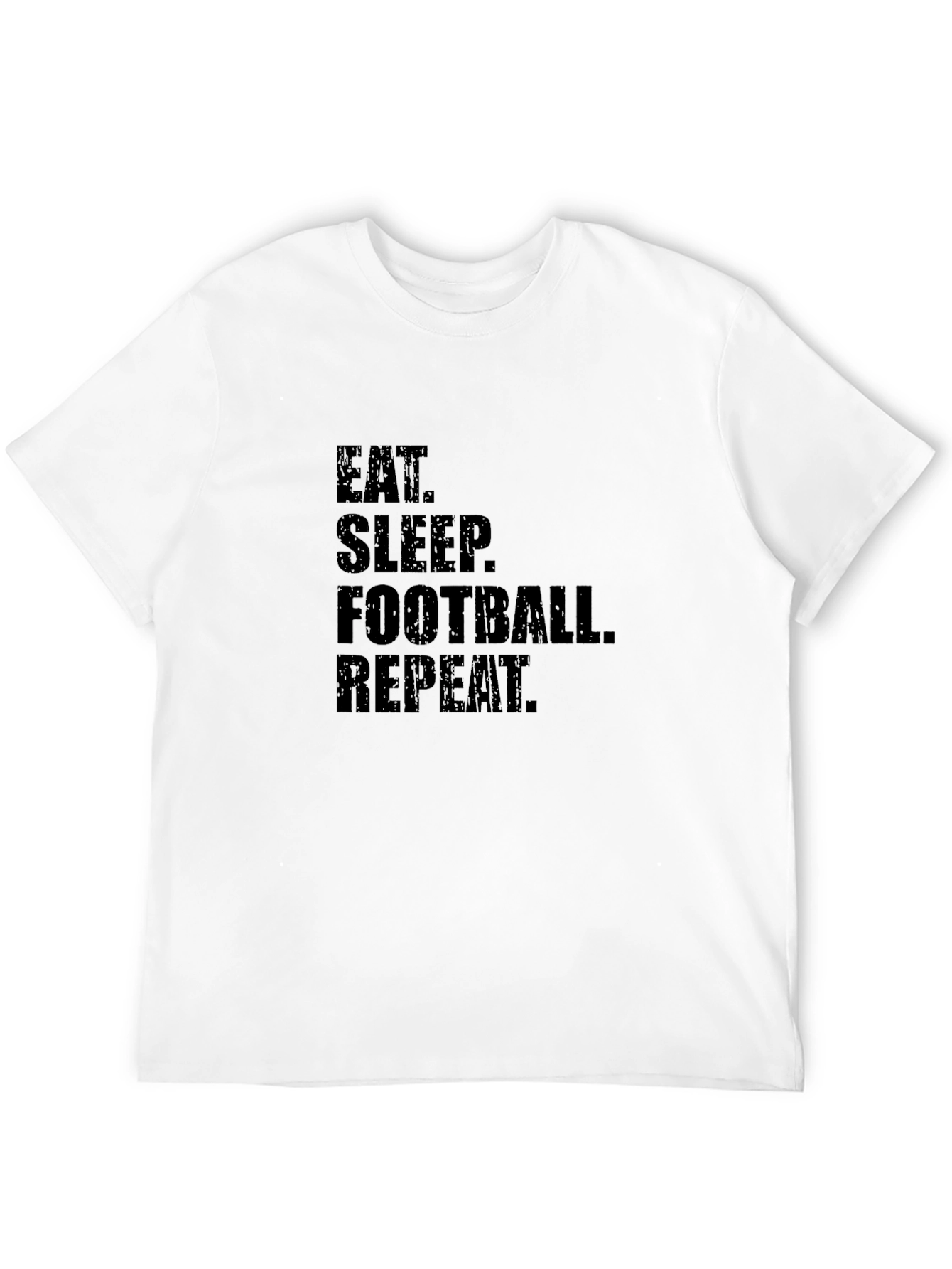 Black Eat Sleep Football Repeat Black T-Shirt view 12