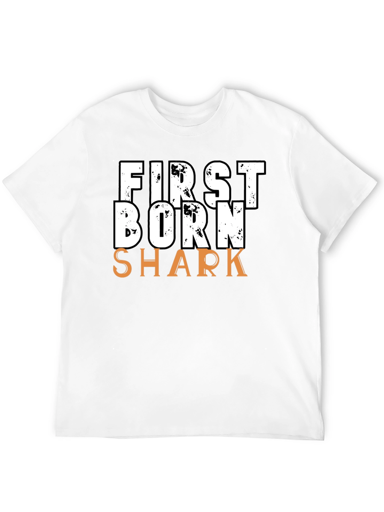 Black First Born Shark T-Shirt - Novelty Graphic Tee view 12