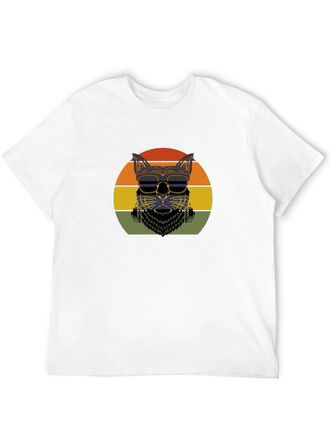 Black Cool Cat Retro T-Shirt view 12