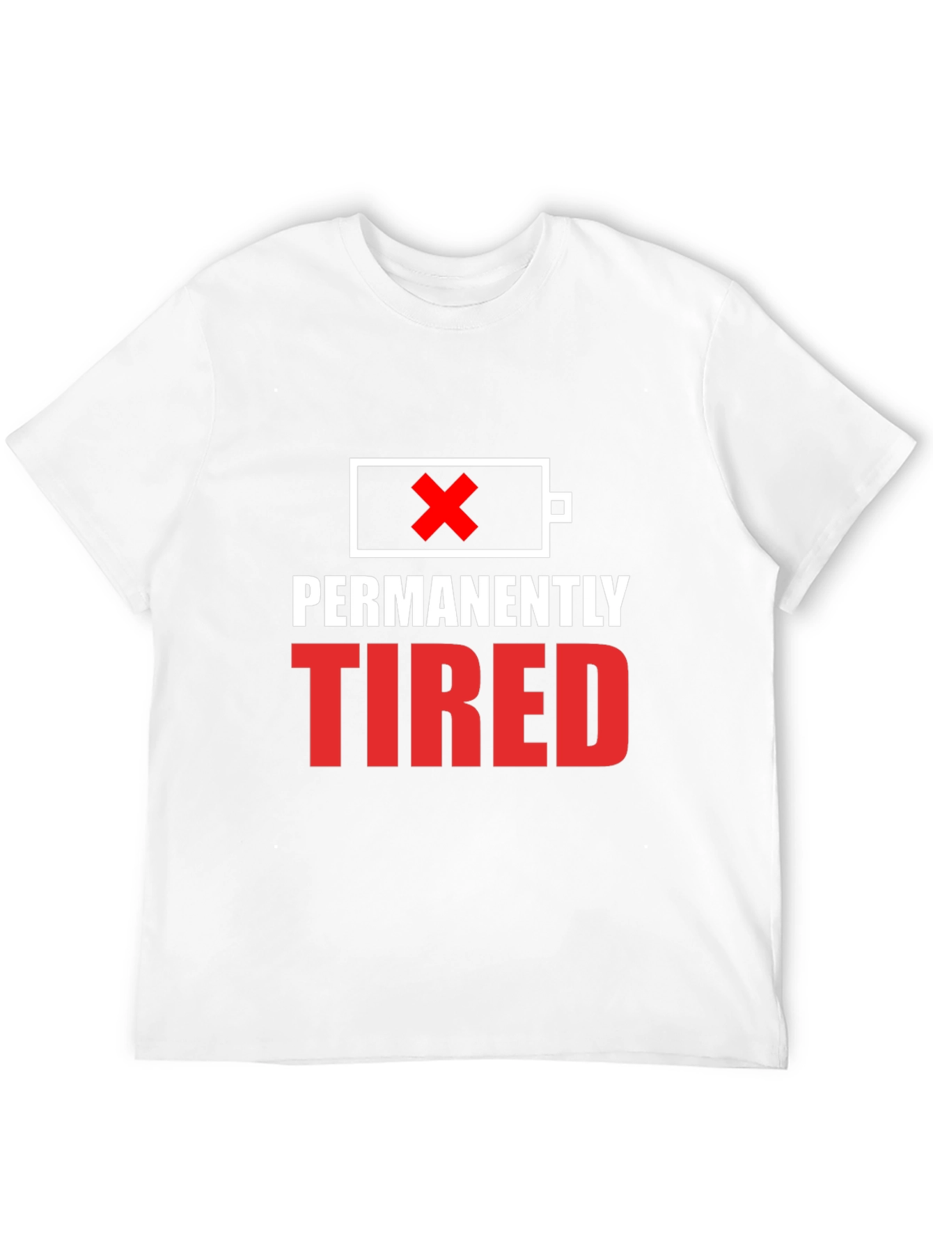 Black Permanently Tired Graphic Tee - Funny Slogan Shirt view 12