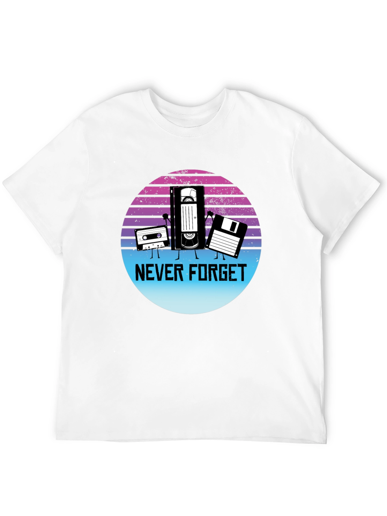 Black Retro "Never Forget" Graphic T-Shirt view 12