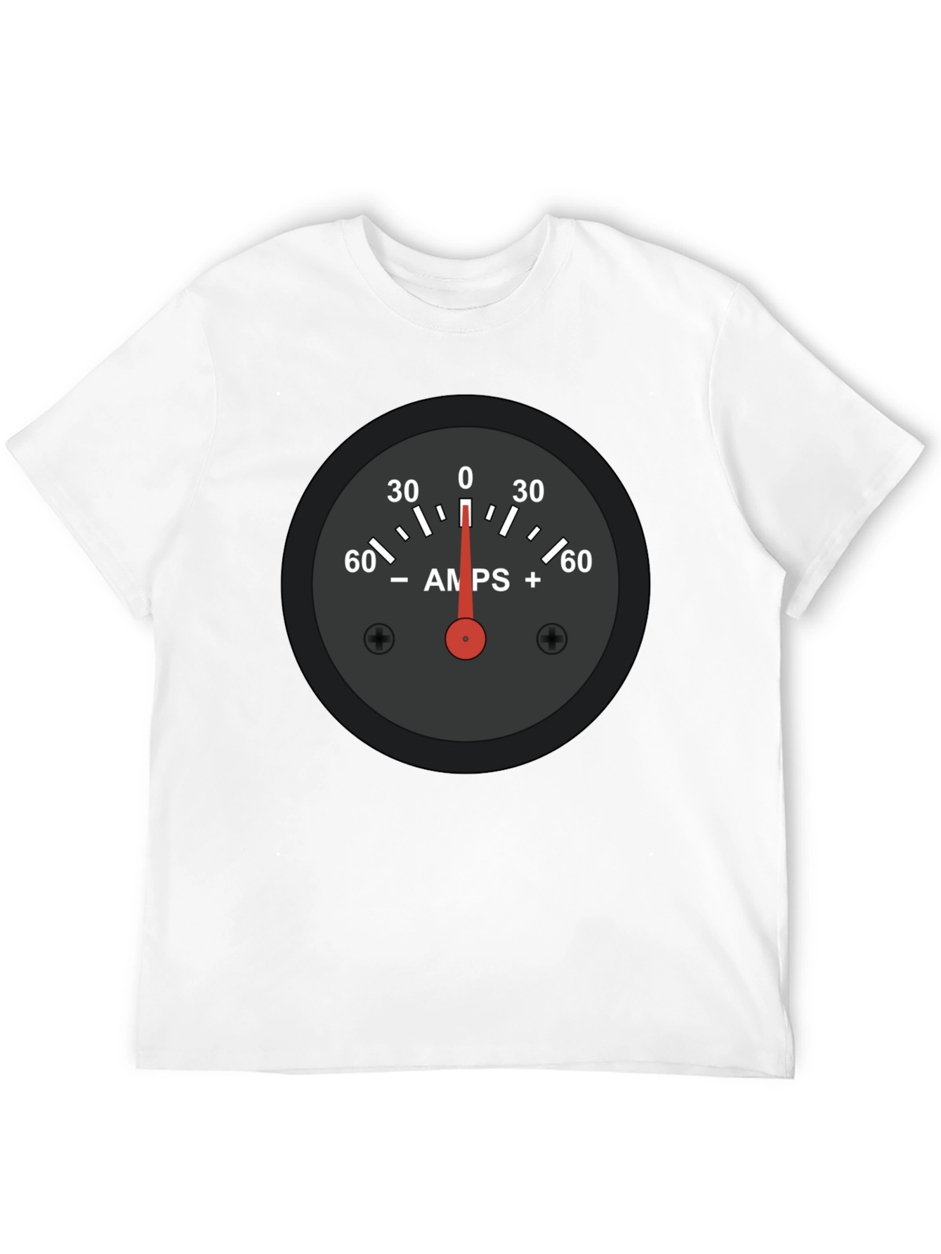 Black Amps Gauge Graphic Tee - Cool Automotive Shirt view 12