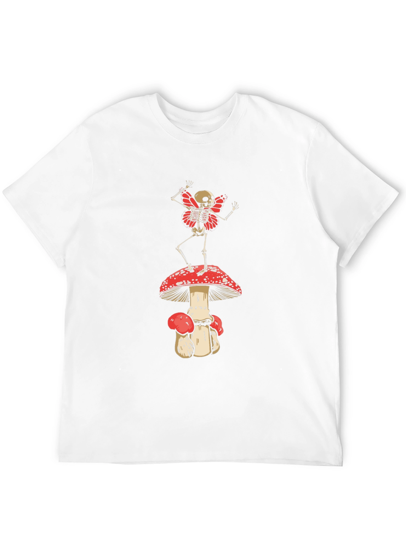 Black Skeleton Fairy on Mushroom T-Shirt view 12