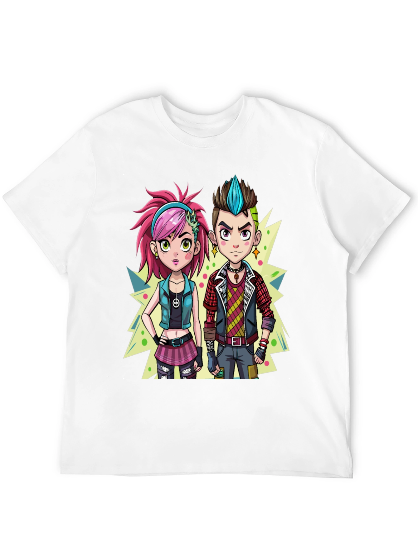 Cartoon Couple Black Graphic Tee - 12