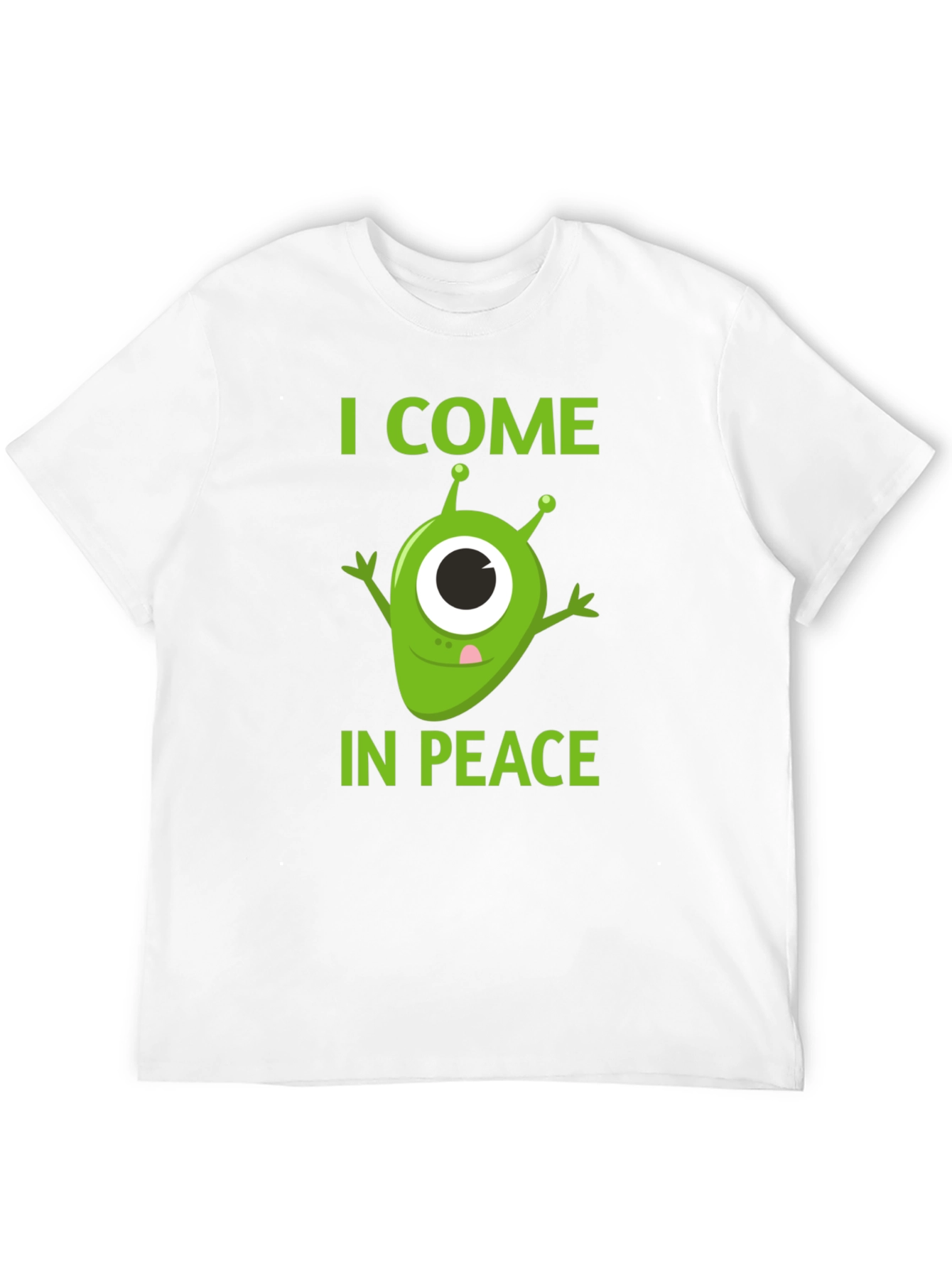 Black I Come In Peace Alien Graphic T-Shirt view 12