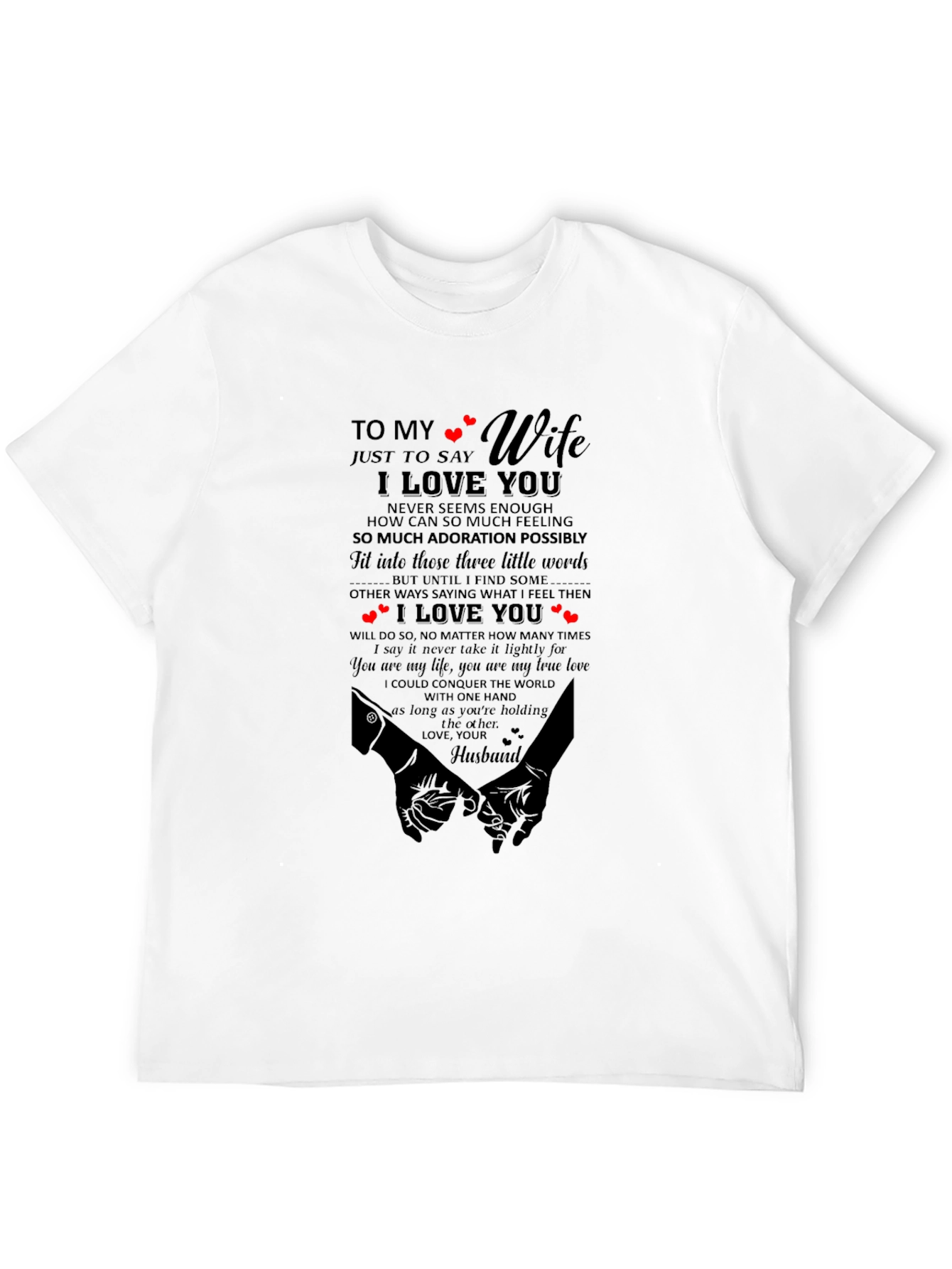 Black To My Wife I Love You Graphic T-Shirt view 12