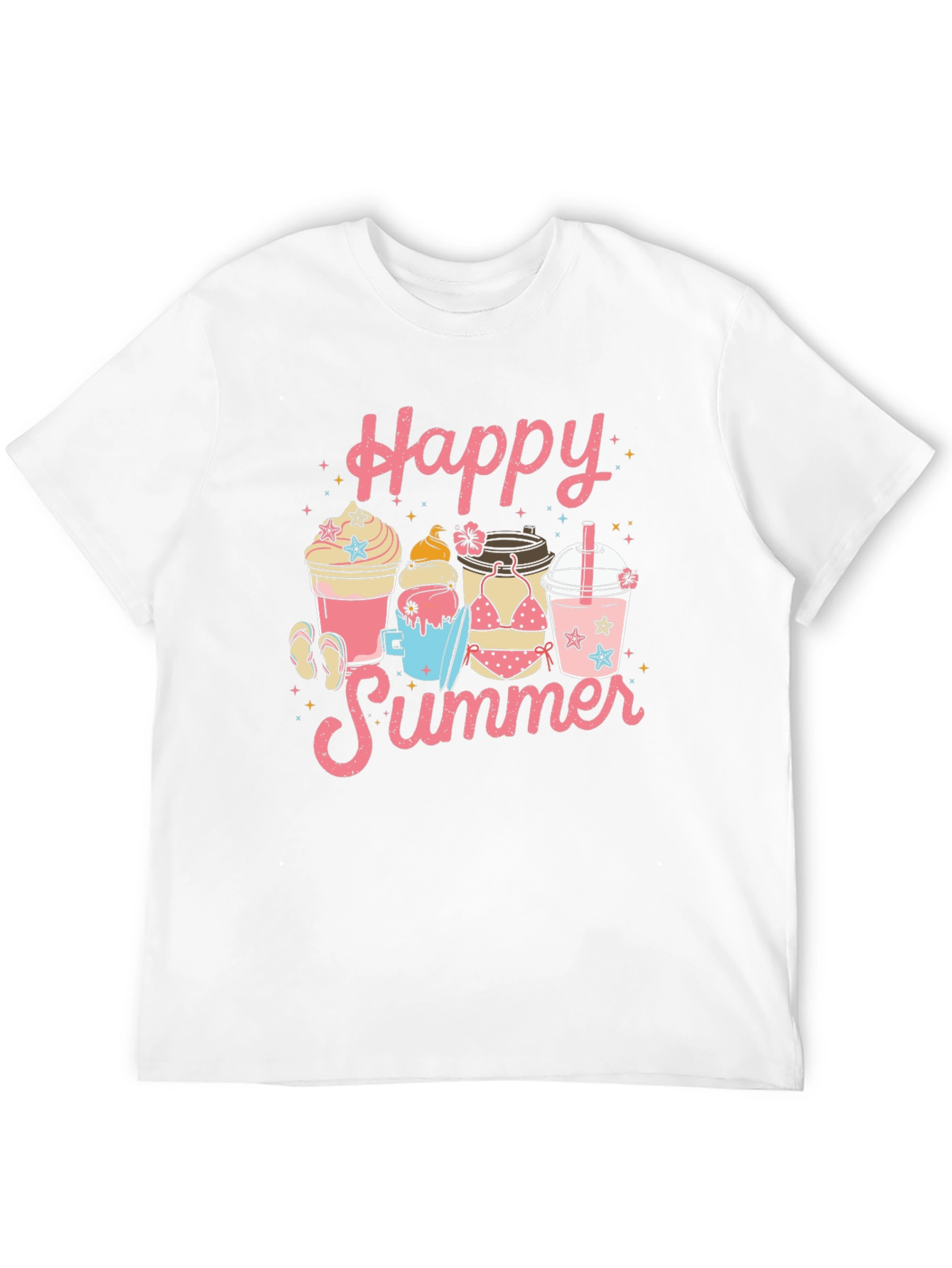 Black Happy Summer Graphic T-Shirt view 12