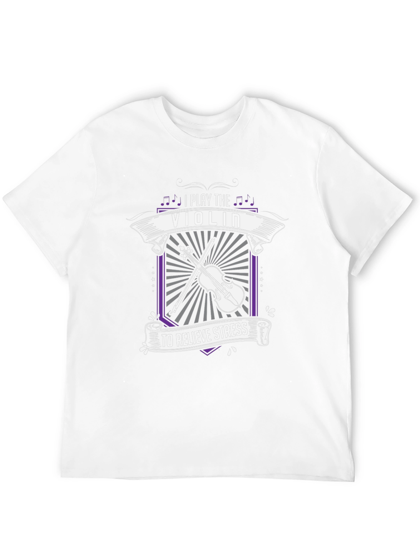 I Play the Violin to Relieve Stress Black T-Shirt - 12