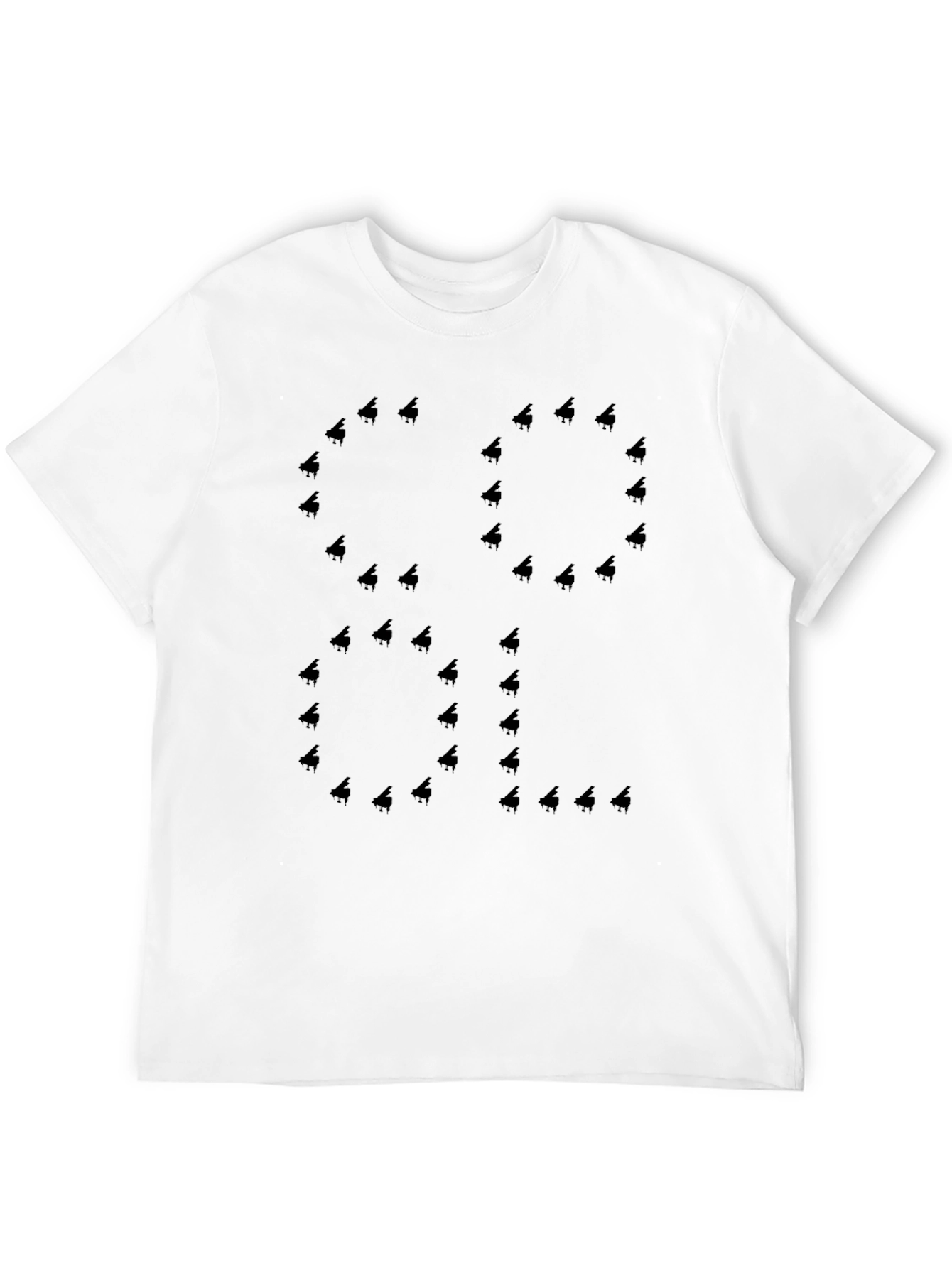 Black Cool Piano Silhouette T-Shirt view 12