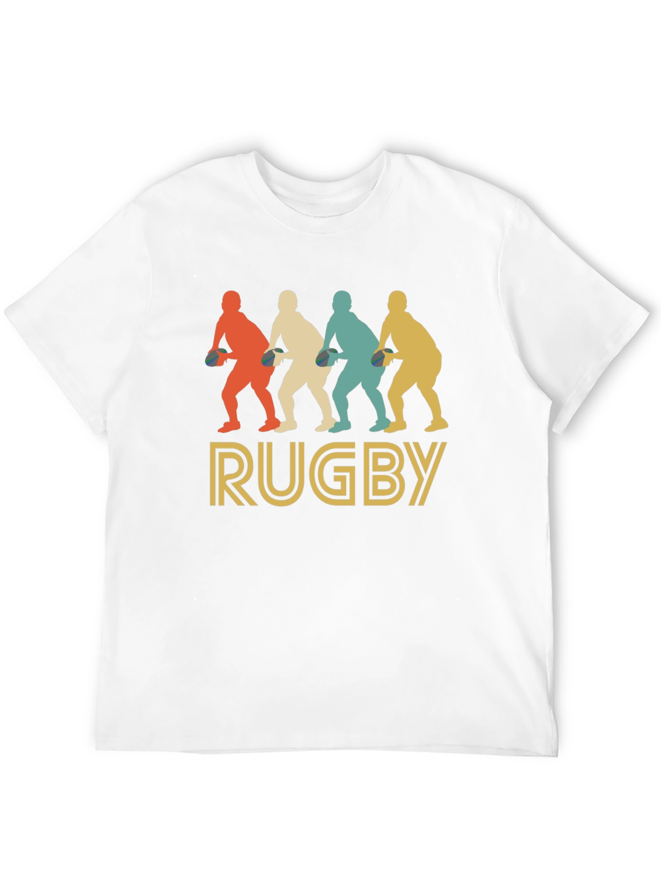 Black Vintage Rugby Player T-Shirt - Retro Style view 12