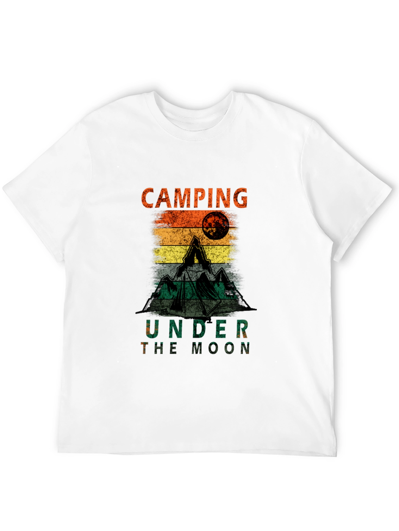 Black Camping Under The Moon T-Shirt view 12