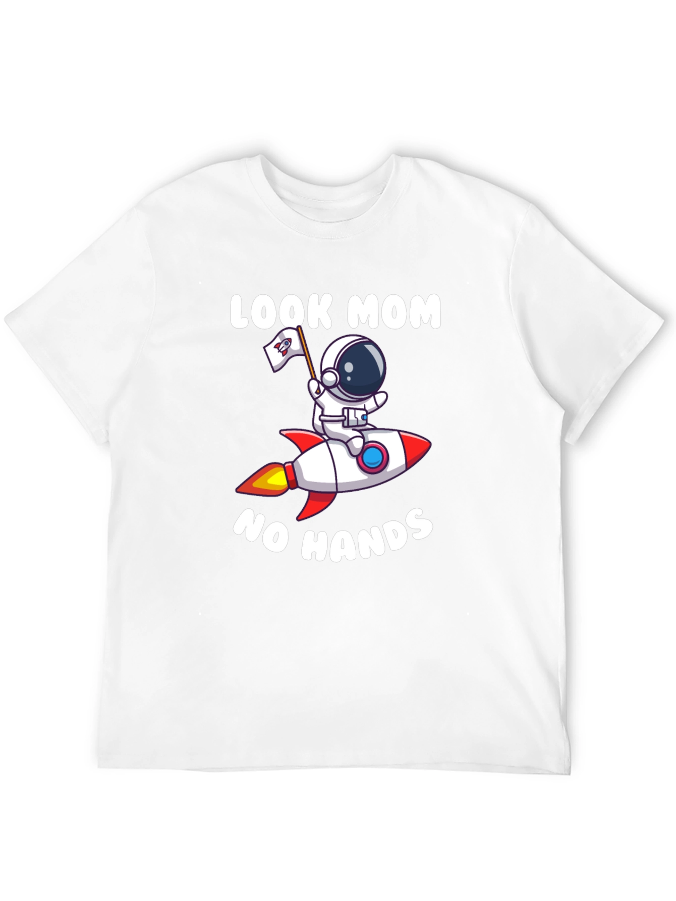 Black Look Mom No Hands Astronaut Rocket T-Shirt view 12
