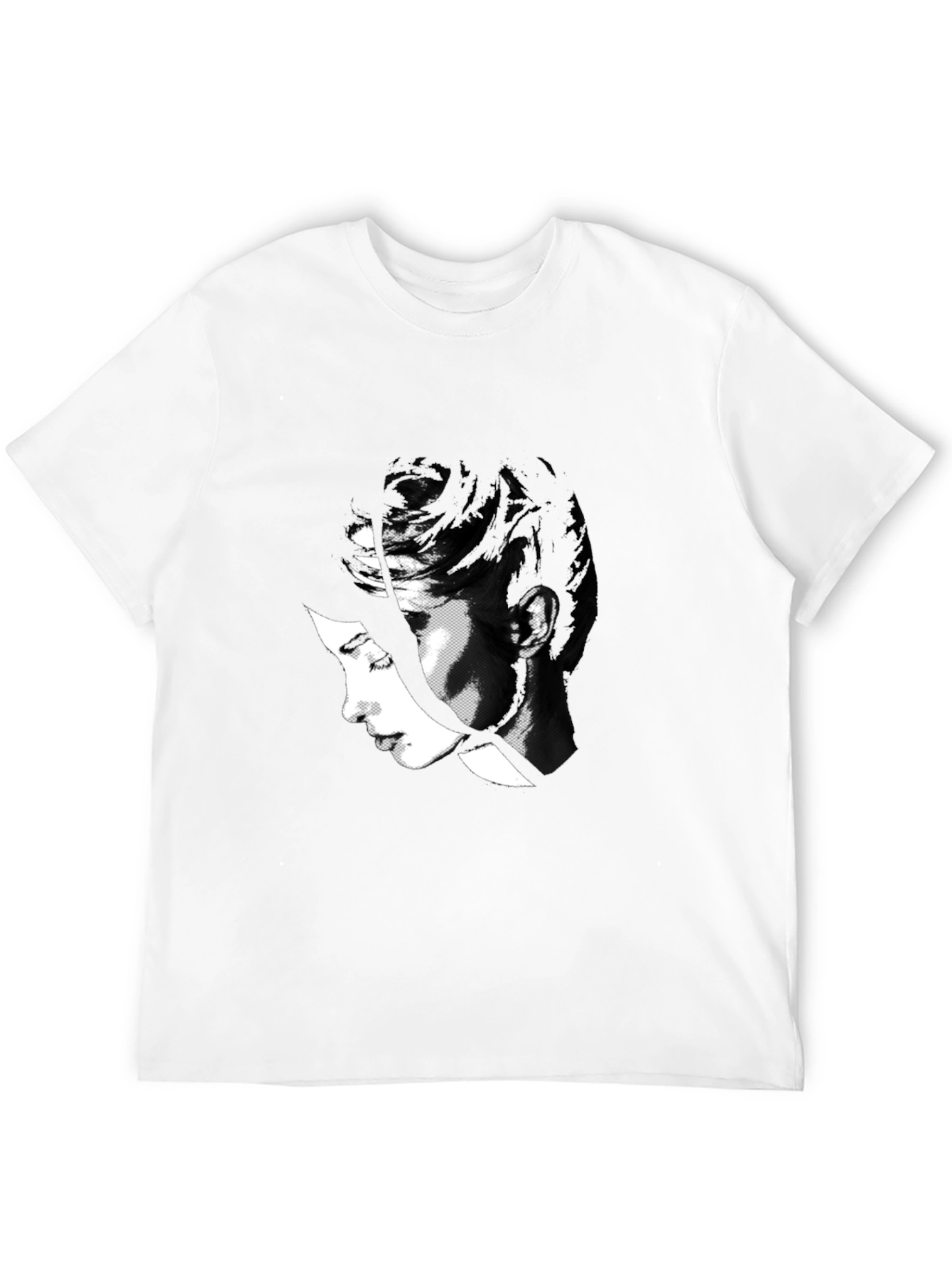 Black Abstract Black T-Shirt with Woman's Face Design view 12