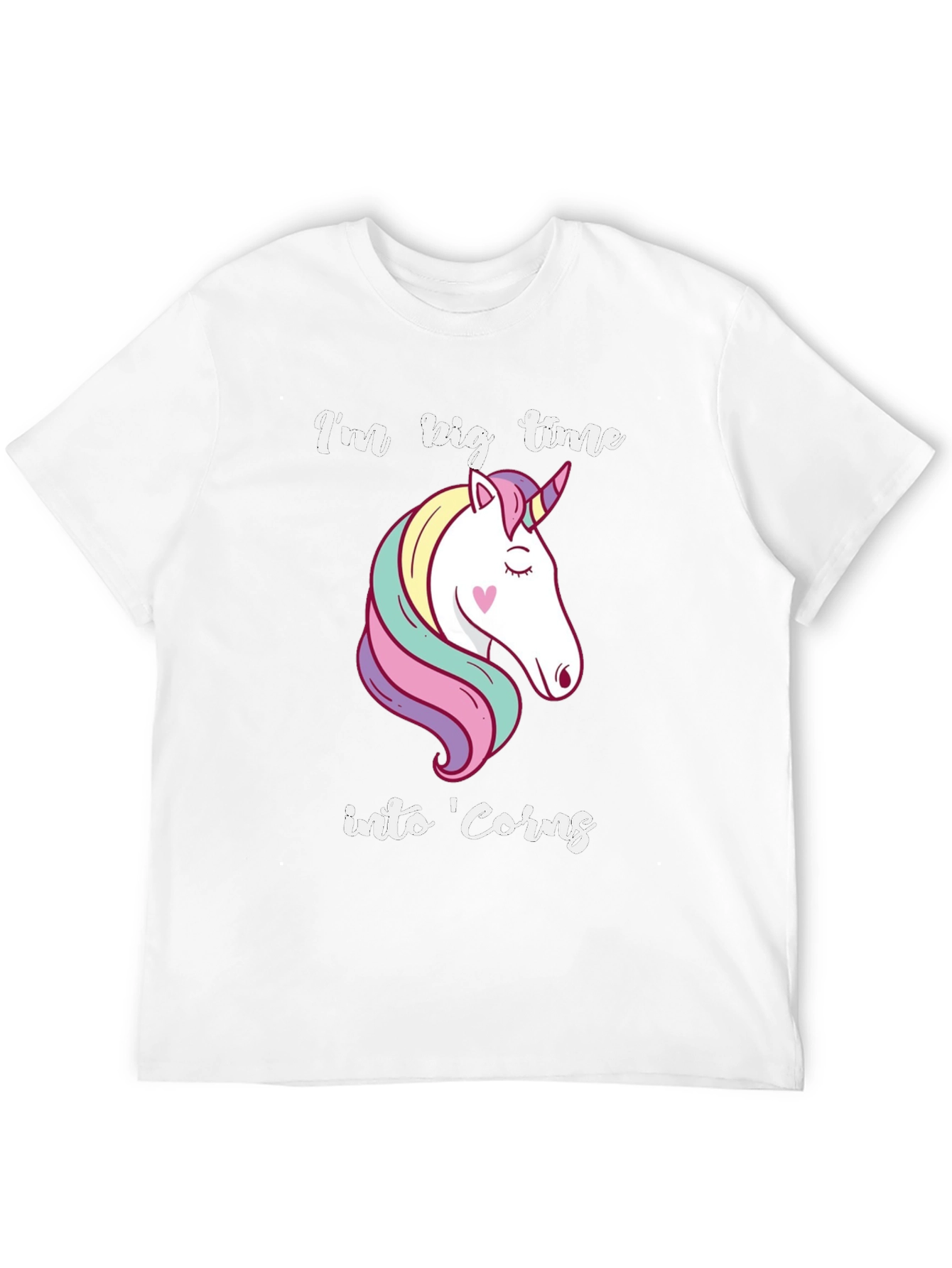 Black I'm Big Time Into 'Corns Unicorn T-Shirt view 12