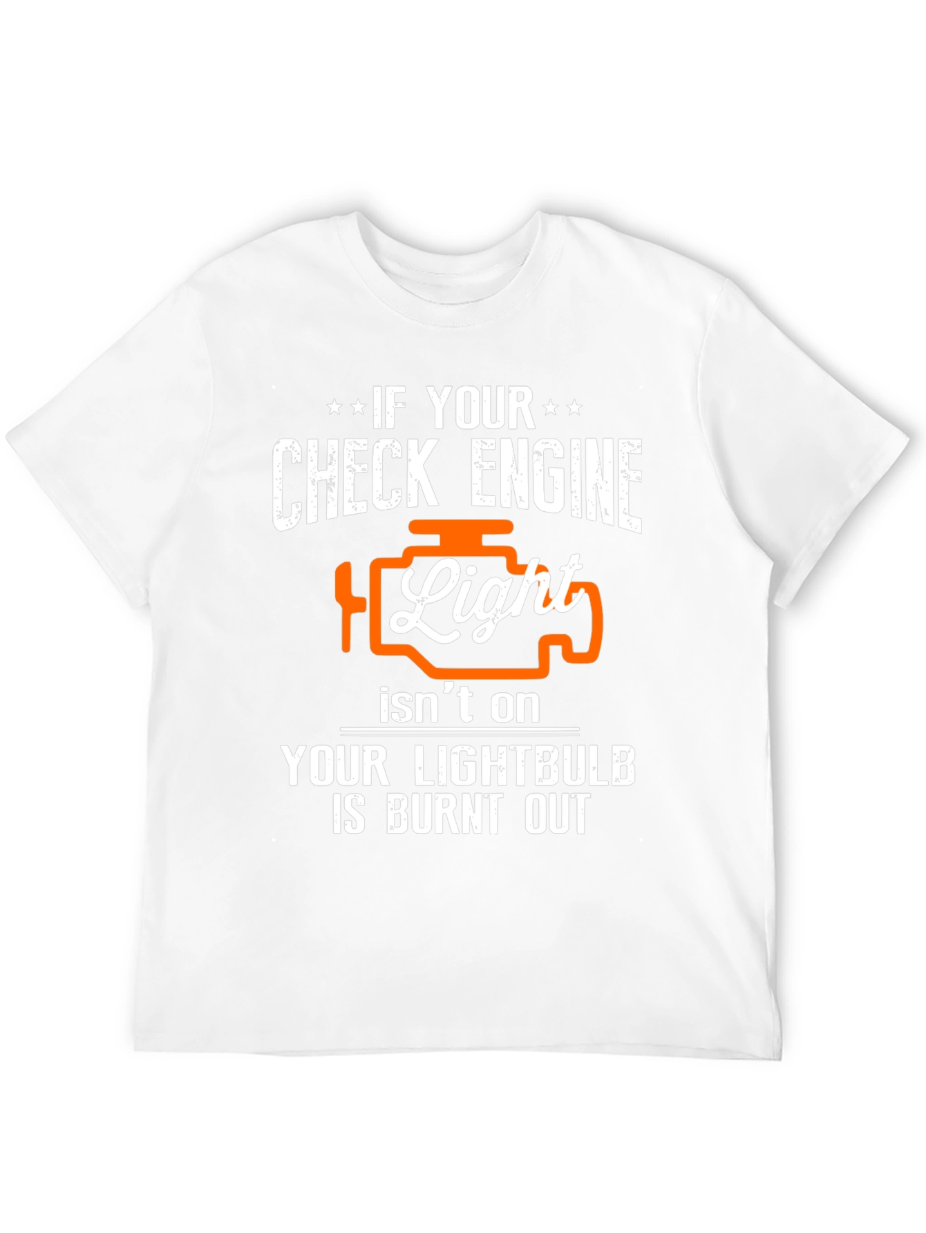 Black Check Engine Light Funny Car T-Shirt view 12