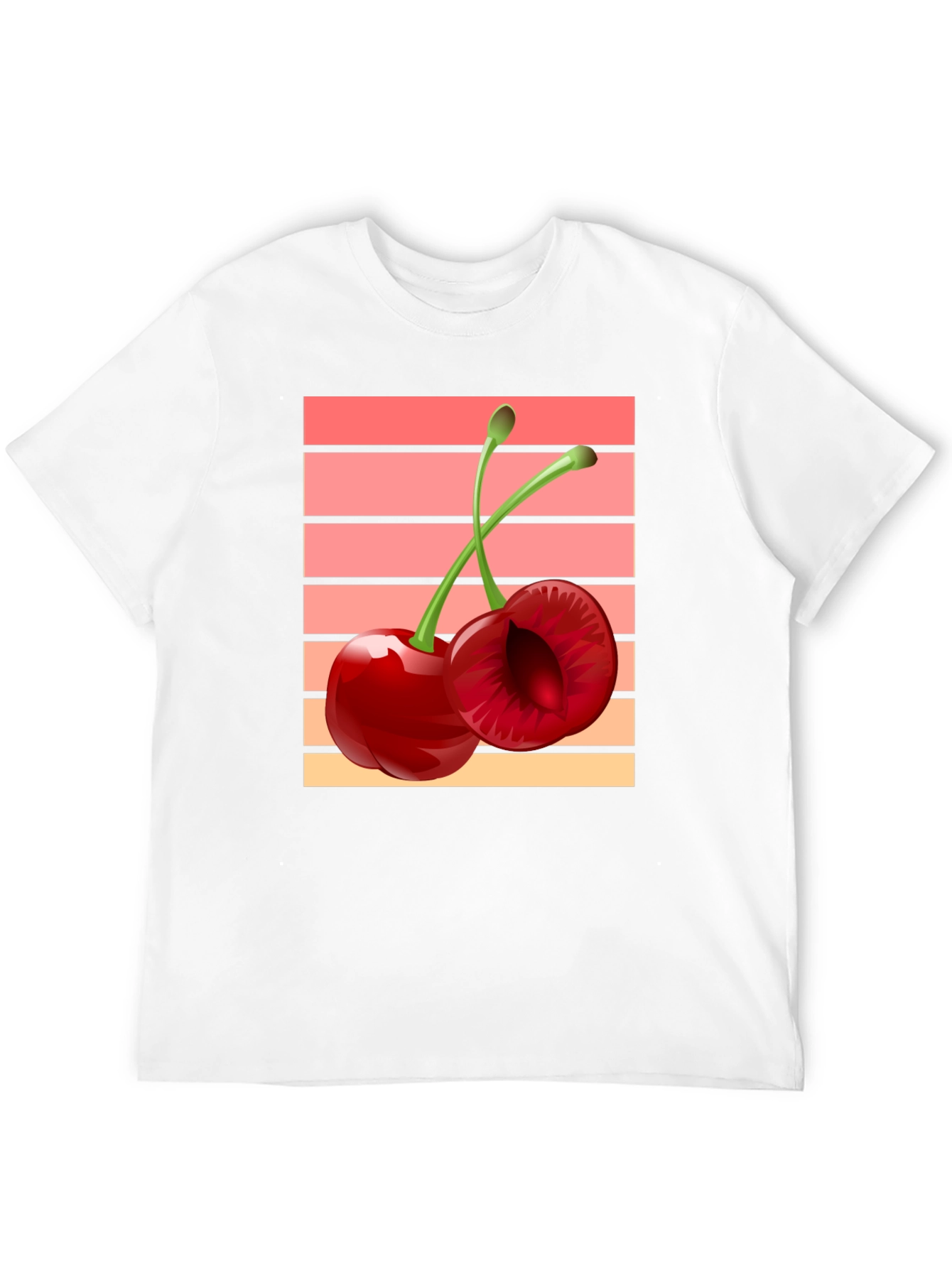 Black Retro Cherry Graphic Black T-Shirt view 12