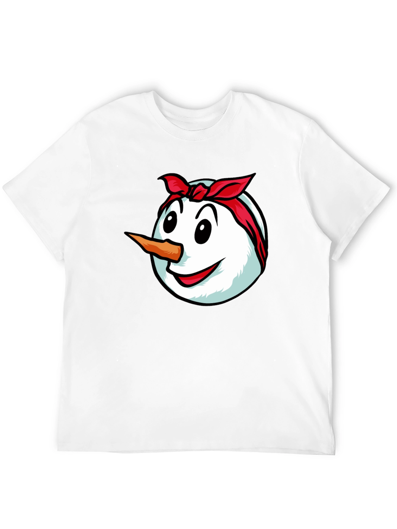 Black Funny Snowman Graphic Tee - Bandana Design view 12