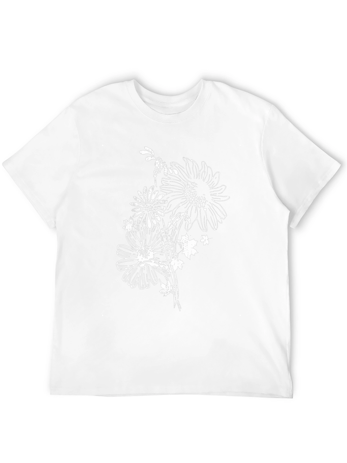 Black Black Floral Graphic Tee for Men view 12