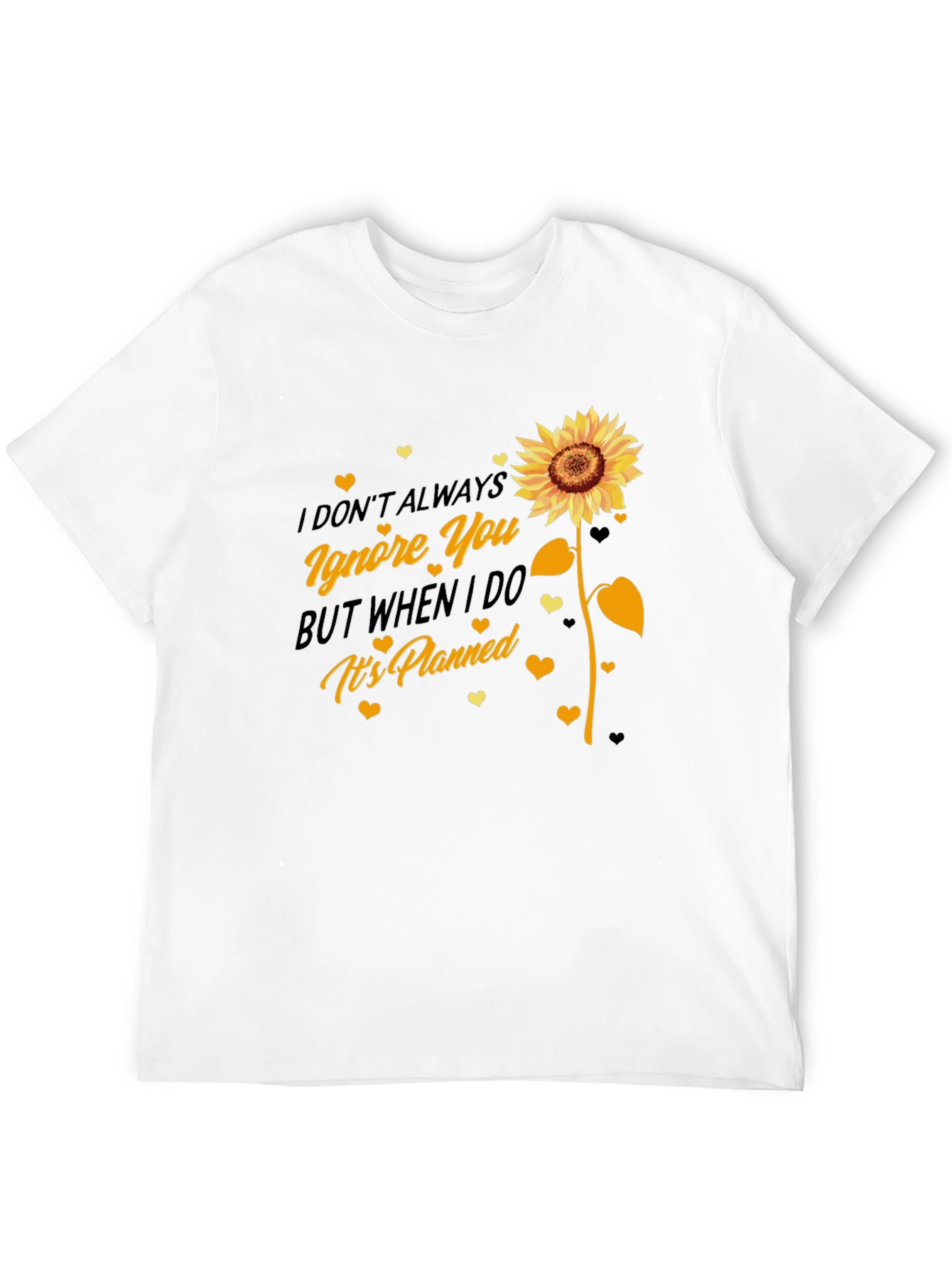 Black Sunflower Ignore You Black Graphic Tee view 12