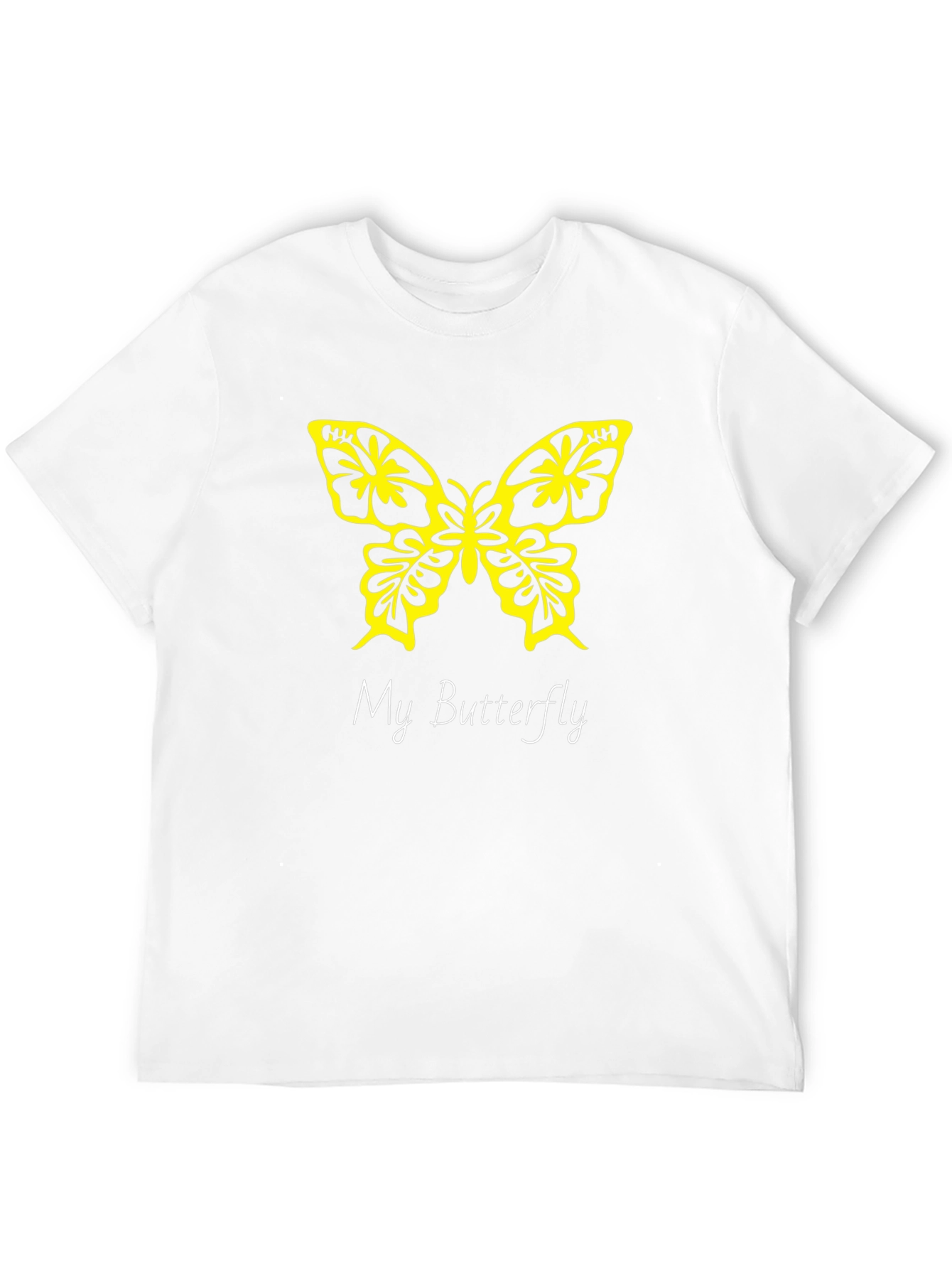 Black Butterfly Graphic Tee - Black Cotton Casual T-Shirt view 12