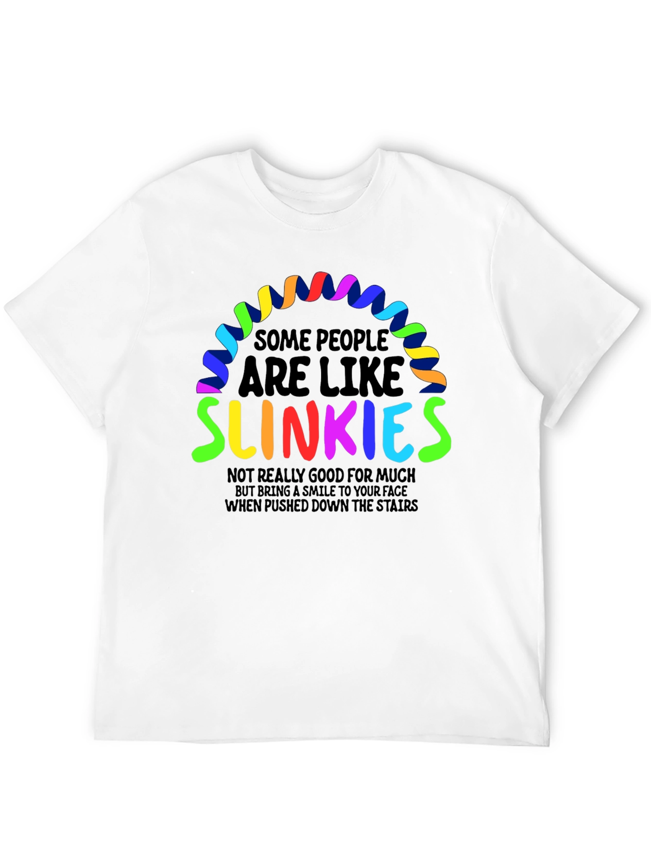 Black Slinkies Graphic Tee - Funny Quirky Humor T-Shirt view 12