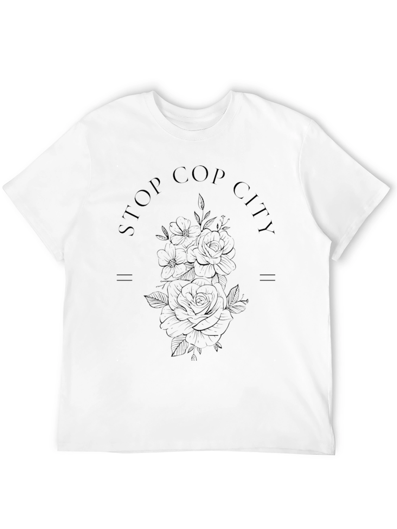 Black Stop Cop City Floral Graphic T-Shirt view 12