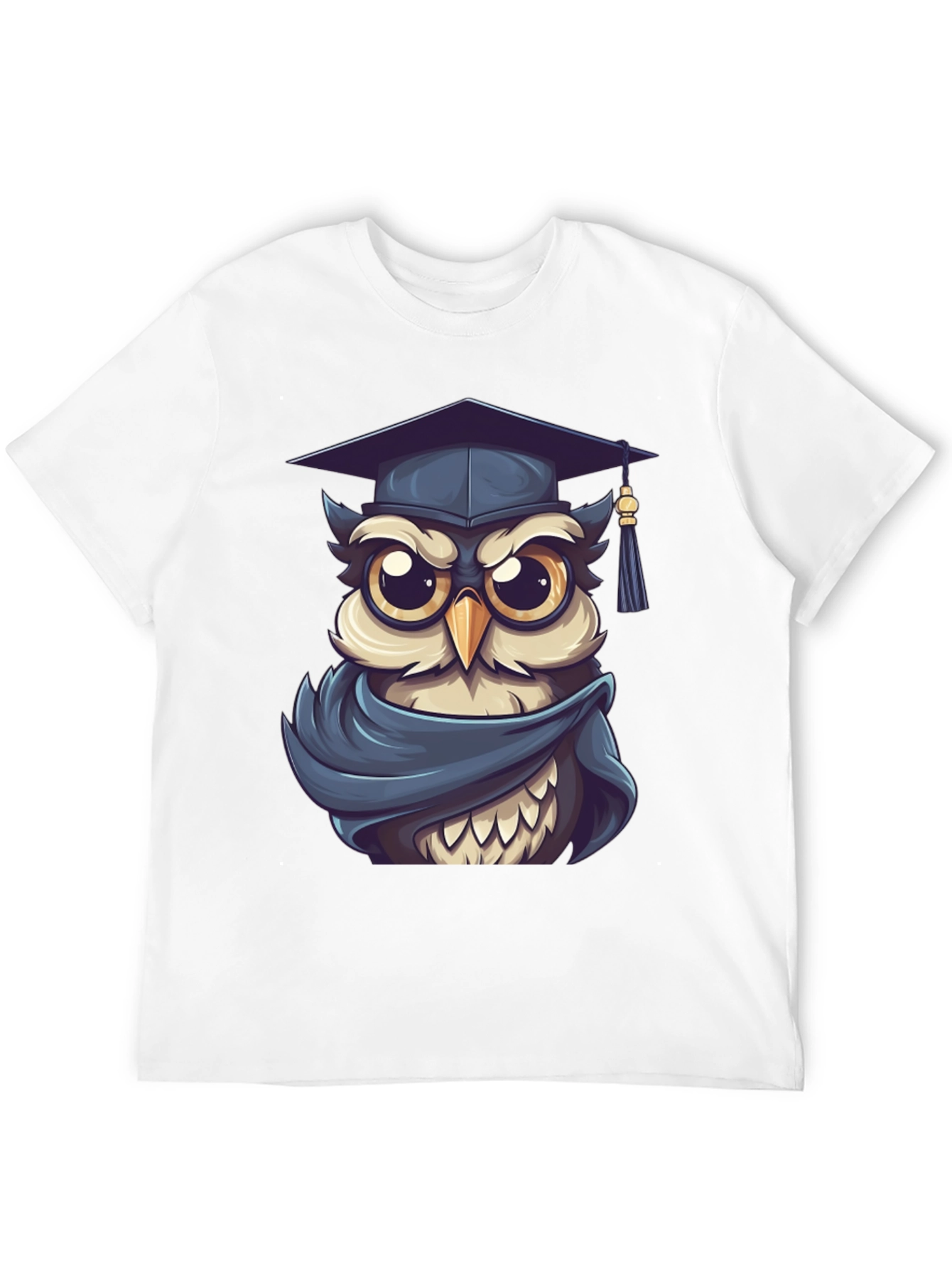 Black Graduation Owl Graphic Tee - Black Cotton Blend view 12