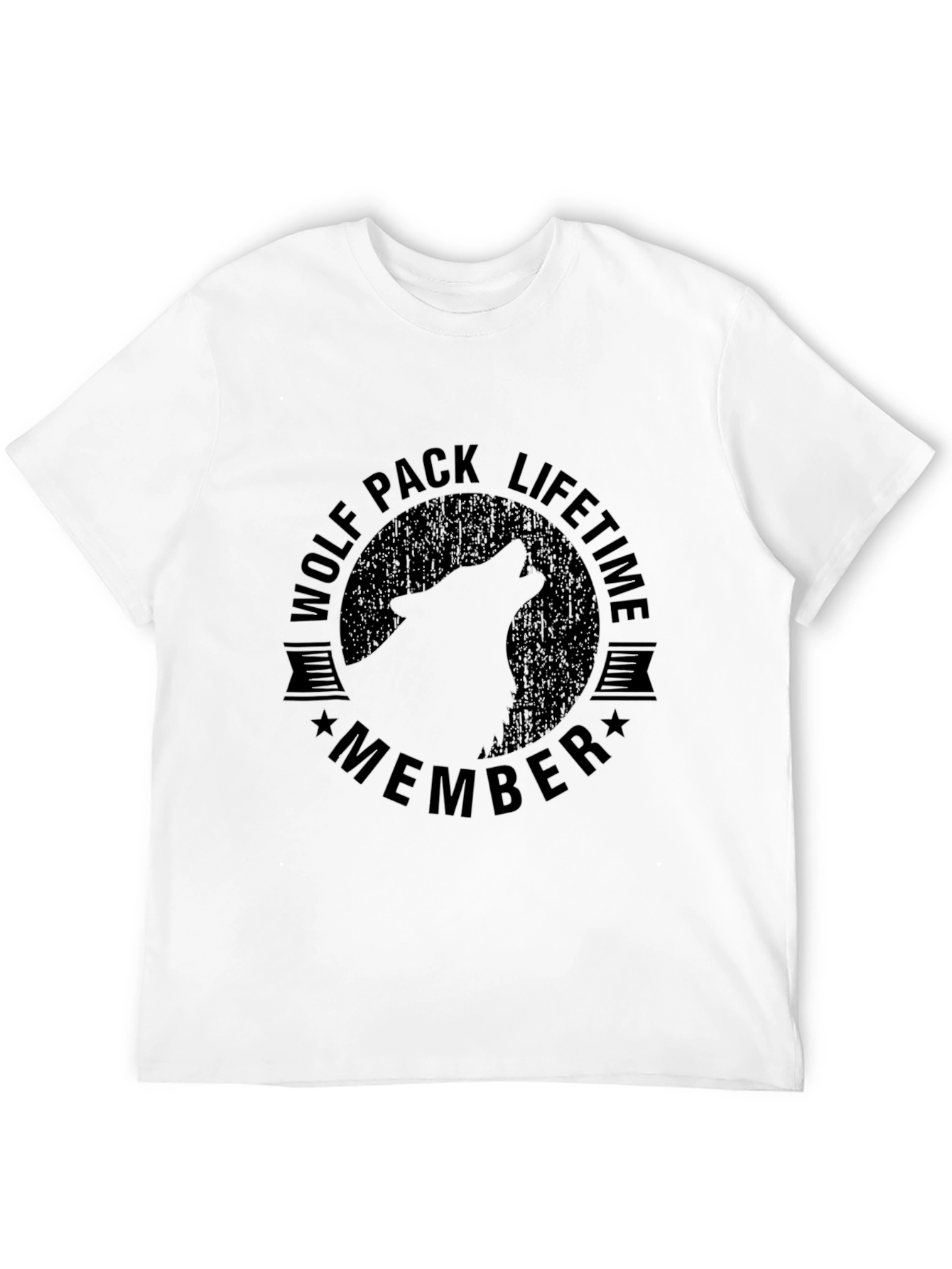 Black Wolf Pack Lifetime Member Black T-Shirt view 12