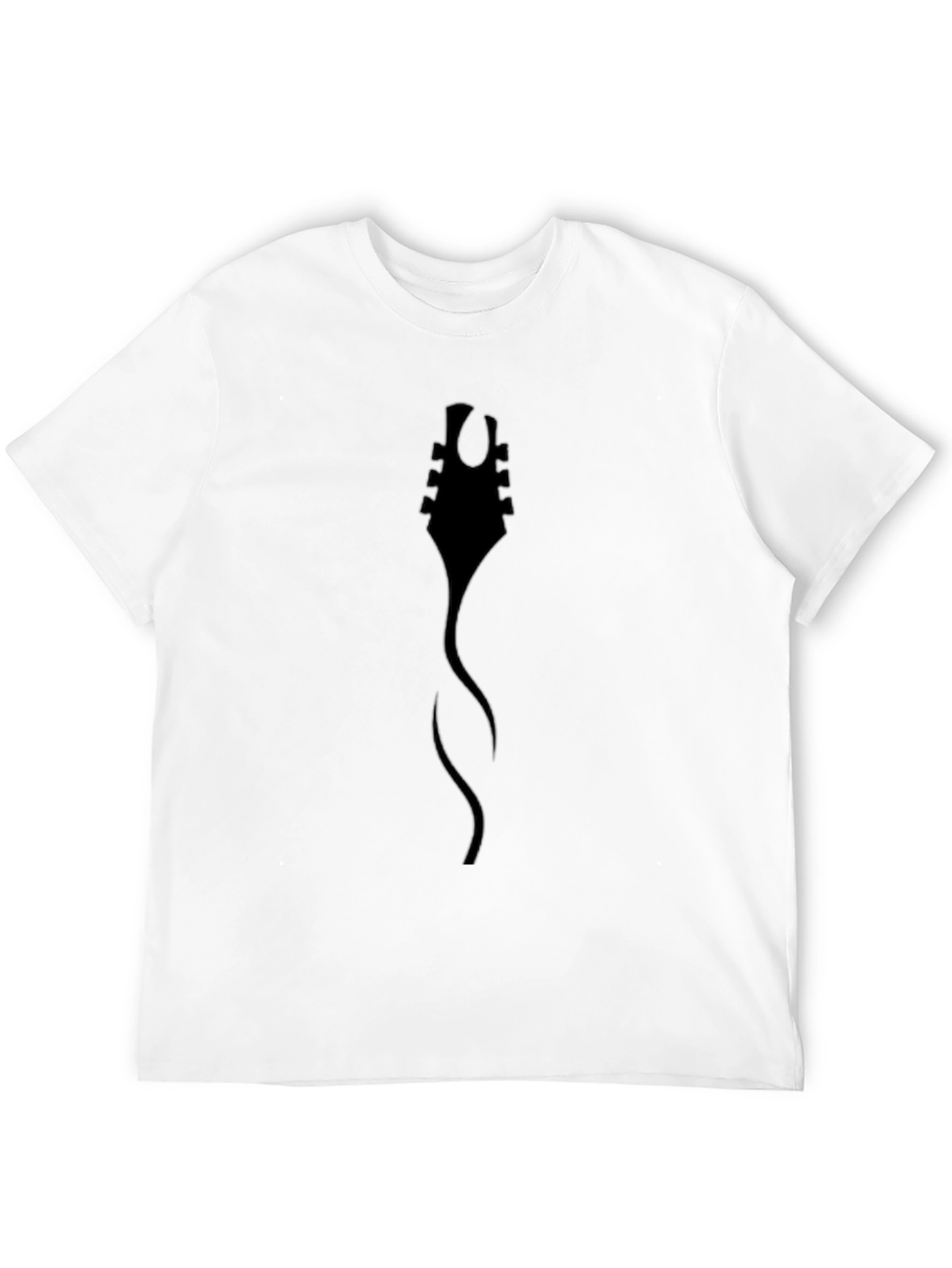 Black Black T-Shirt with Abstract Guitar Design view 12