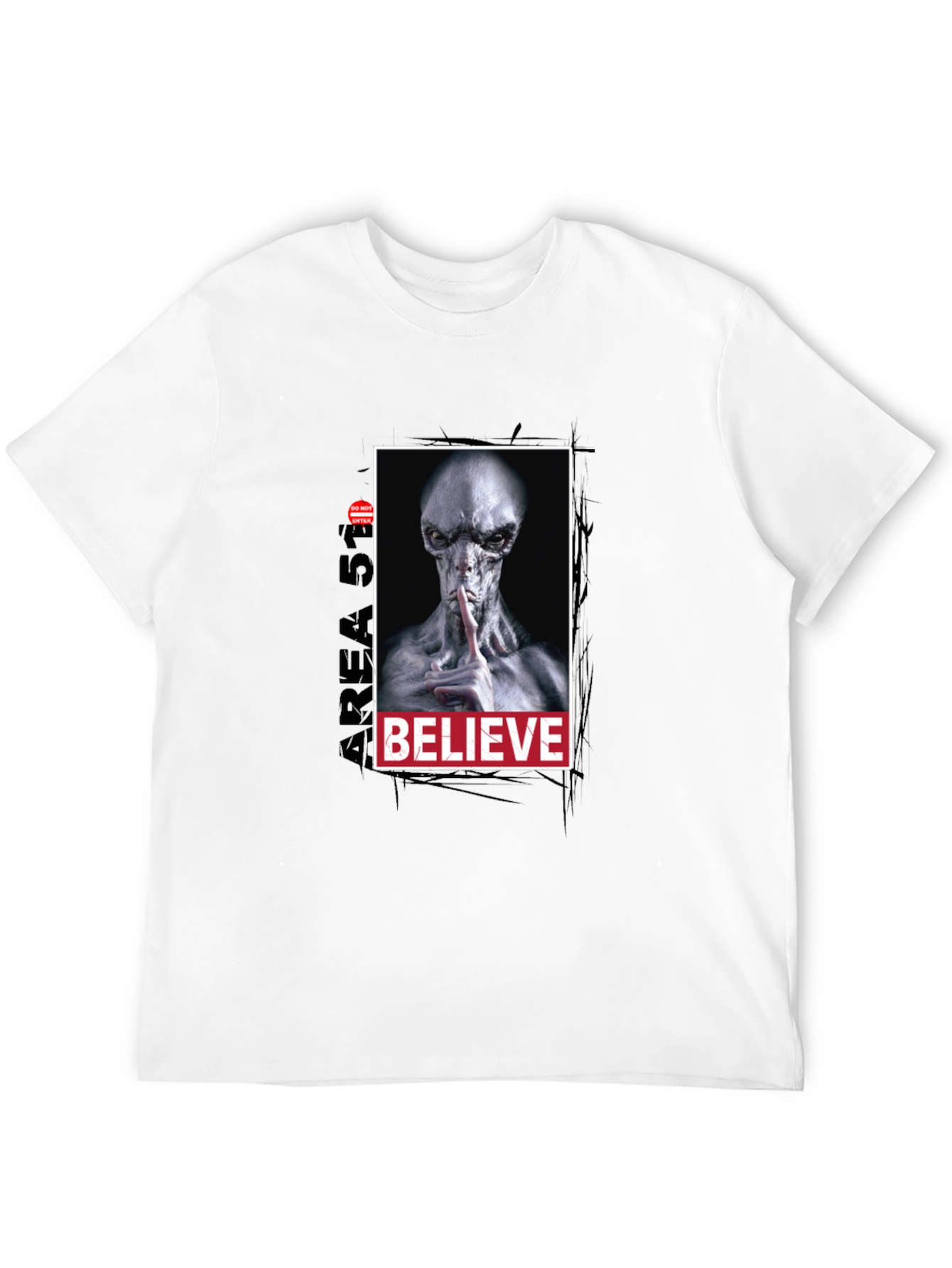 Black Area 51 Believe Alien Graphic Tee view 12