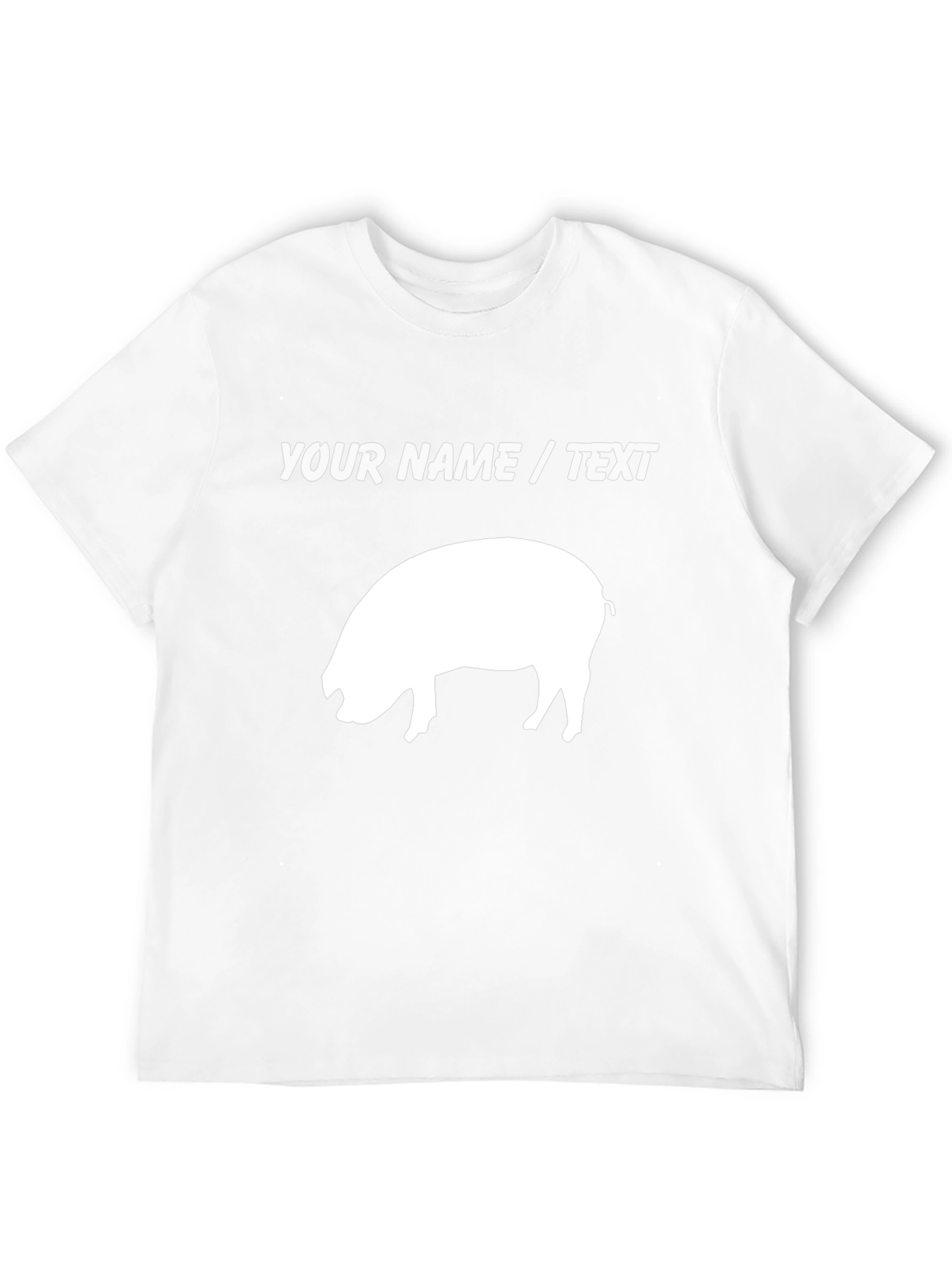 Custom Pig Graphic T-Shirt - Add Your Text! - 12