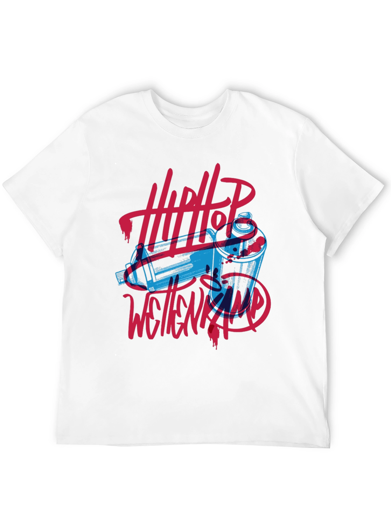 Hip Hop Spray Paint Art Graphic Tee - Black - 12