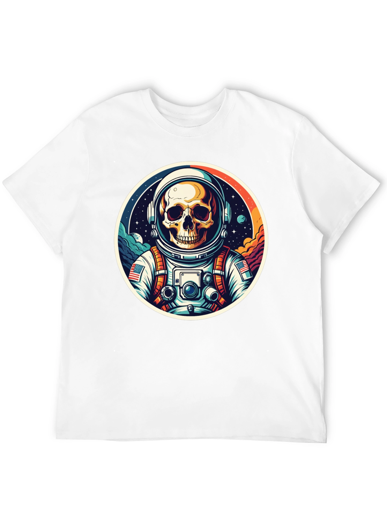 Black Astronaut Skull Black T-Shirt view 12