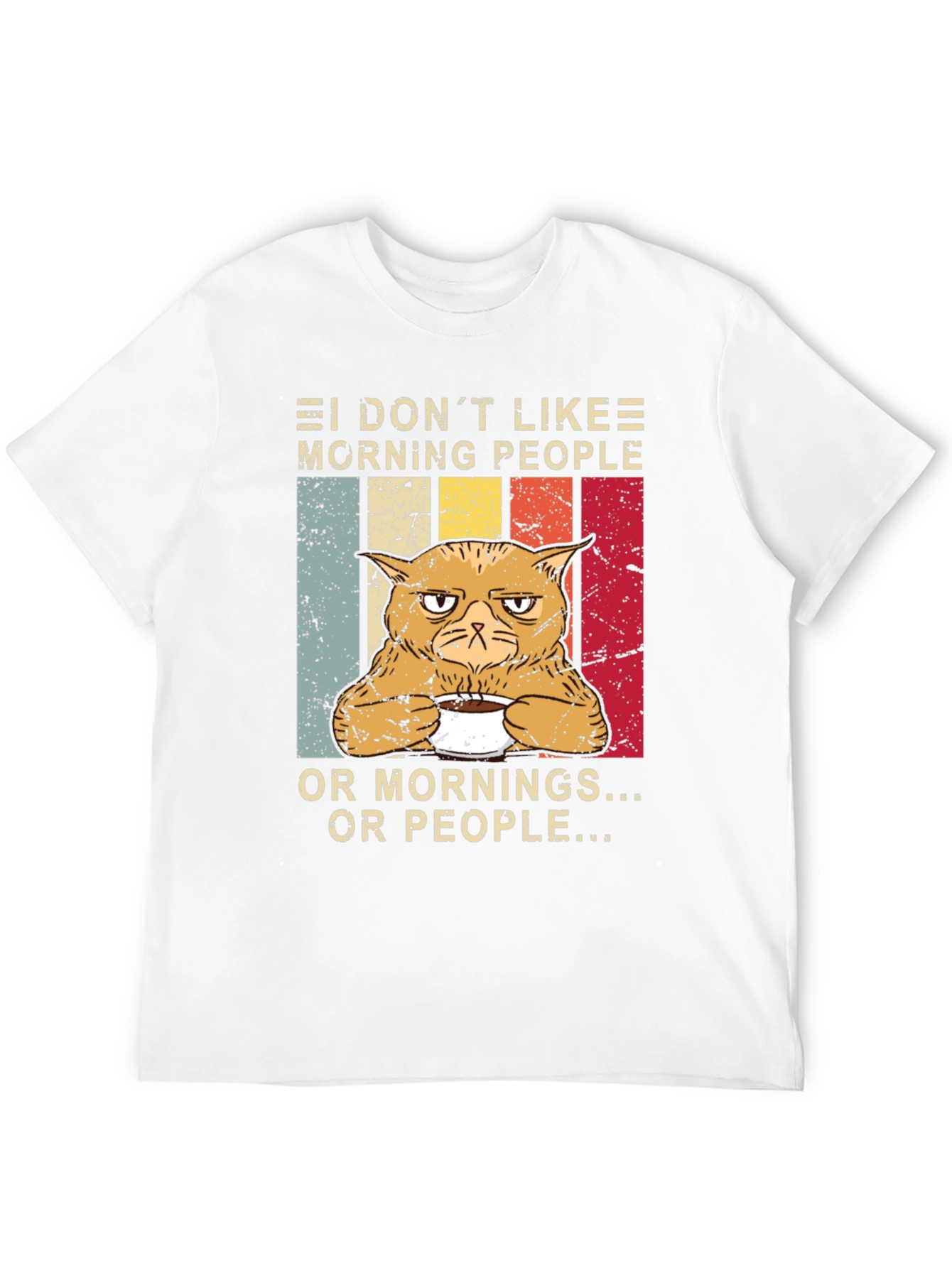 Black Grumpy Cat "I Don't Like Morning People" Graphic Tee view 12