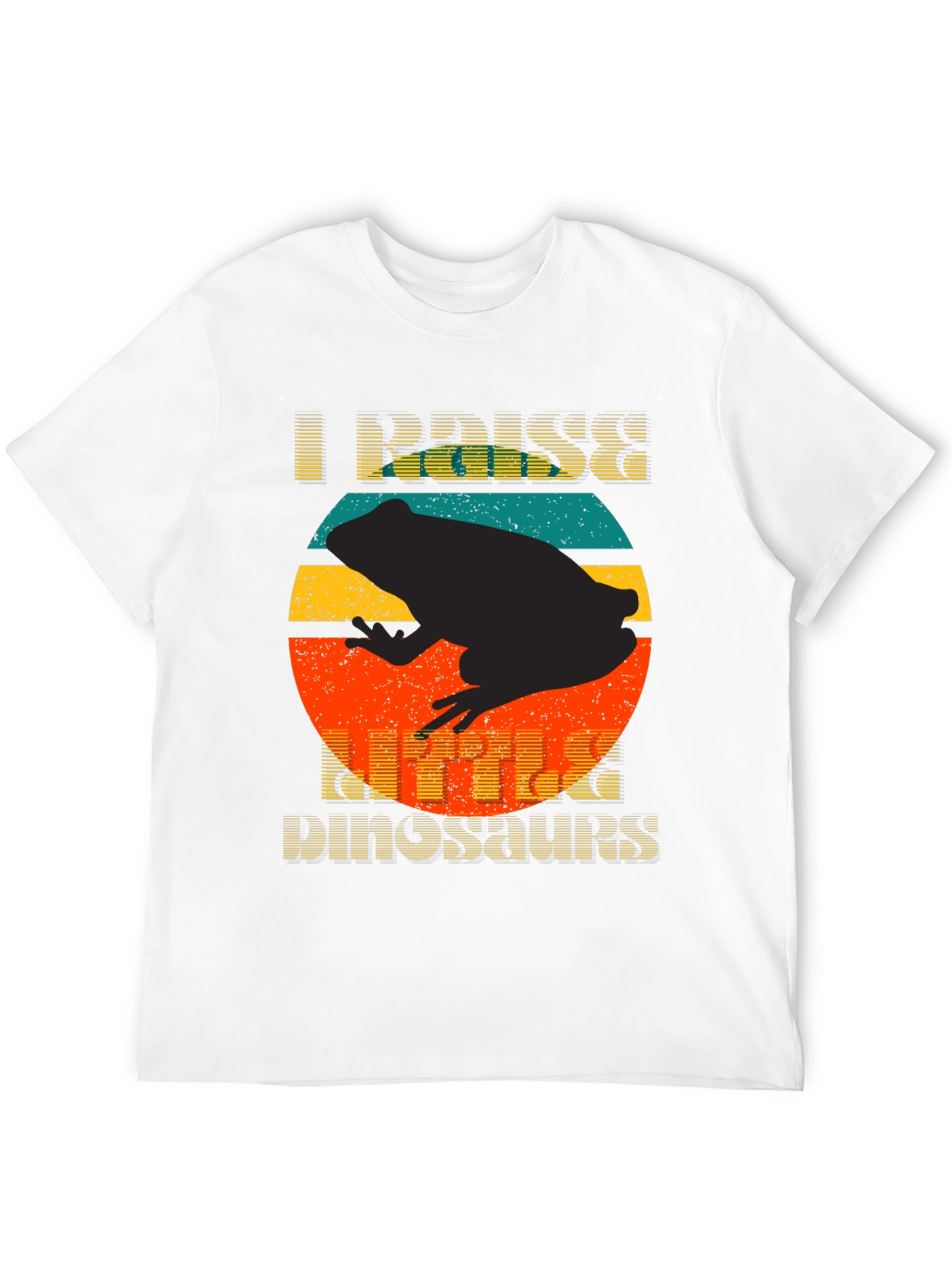 Black I Raise Little Dinosaurs Funny Frog T-Shirt view 12