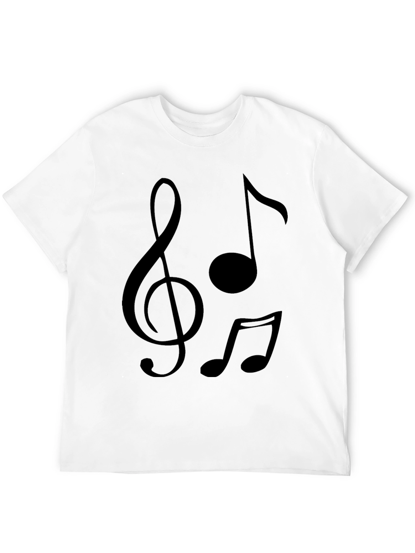 Black Musical Notes Graphic T-Shirt - Black Crew Neck Tee view 12
